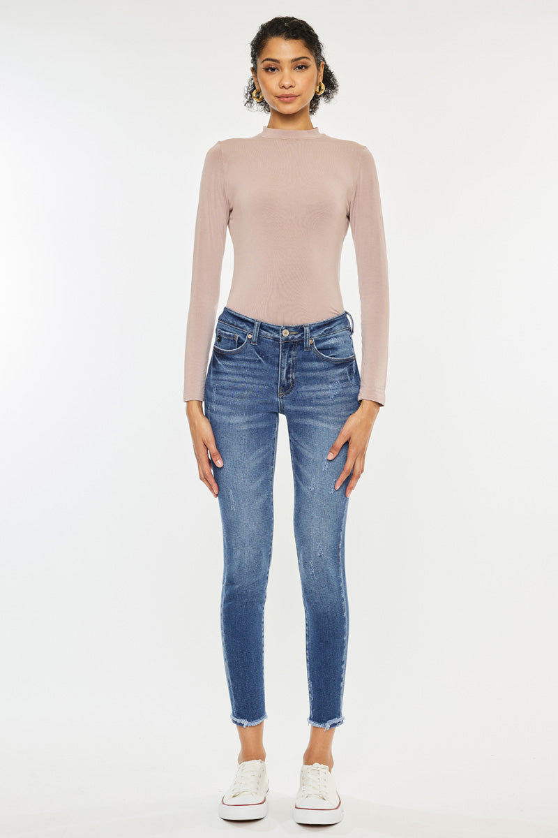 Landon Mid Rise Ankle Skinny Jeans for Women - Stretch Denim Pants, Slim Fit, Comfortable Everyday Wear - Perfect for Work, Casual Outings & Date Nights