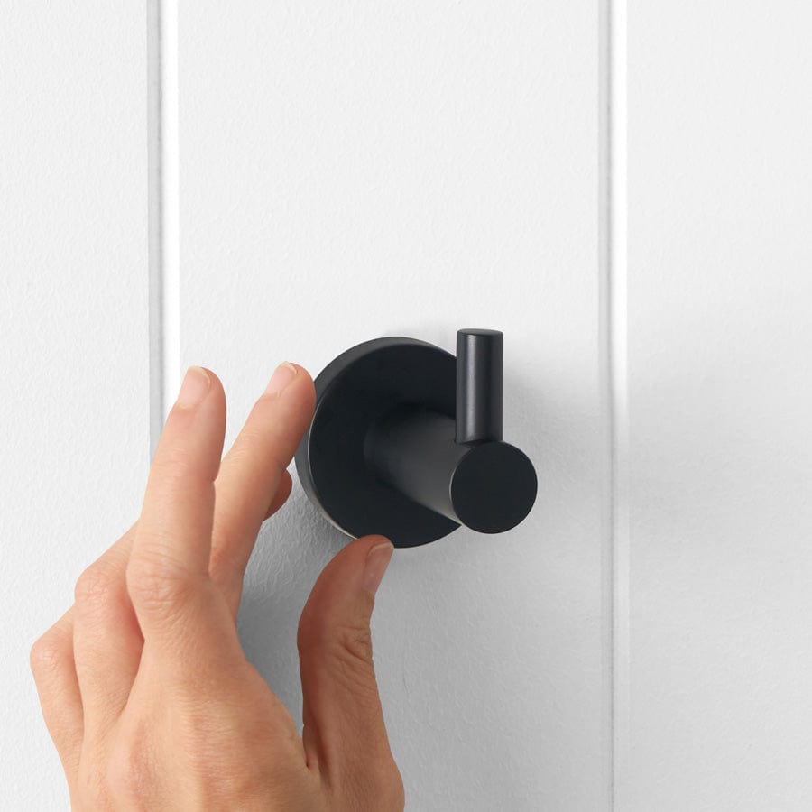 Matte Black Wall Mounted Robe Hook - Heavy Duty Coat Hanger for Bathroom, Bedroom & Entryway Organization