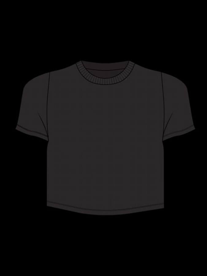Tavi Ribbed Women's Tee Top - Soft Stretch Short Sleeve T-Shirt for Women in Ebony Black | Casual Wear, Layering & Everyday Outfits