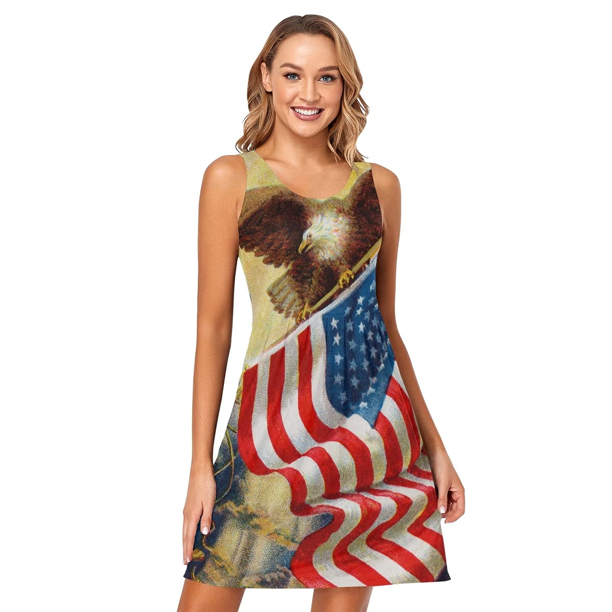 Women's Sleeveless Summer Beach Dress - Casual Sun Dress with Pockets | Perfect for Vacations, Pool Parties & Tropical Getaways