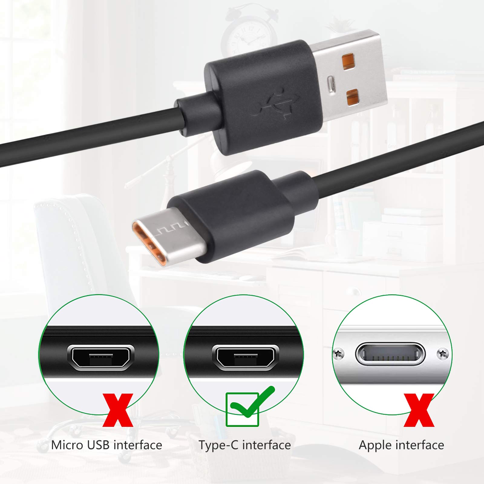 3.3FT USB-C Fast Charging Cable - Compatible with Amazon Fire HD 8/10/Plus/Kids/Pro/Max 11 Tablets (2020-2023), Kindle Paperwhite 11th Gen & New Kindle eReaders - High Speed Data Sync & Charging for Home, Office & Travel
