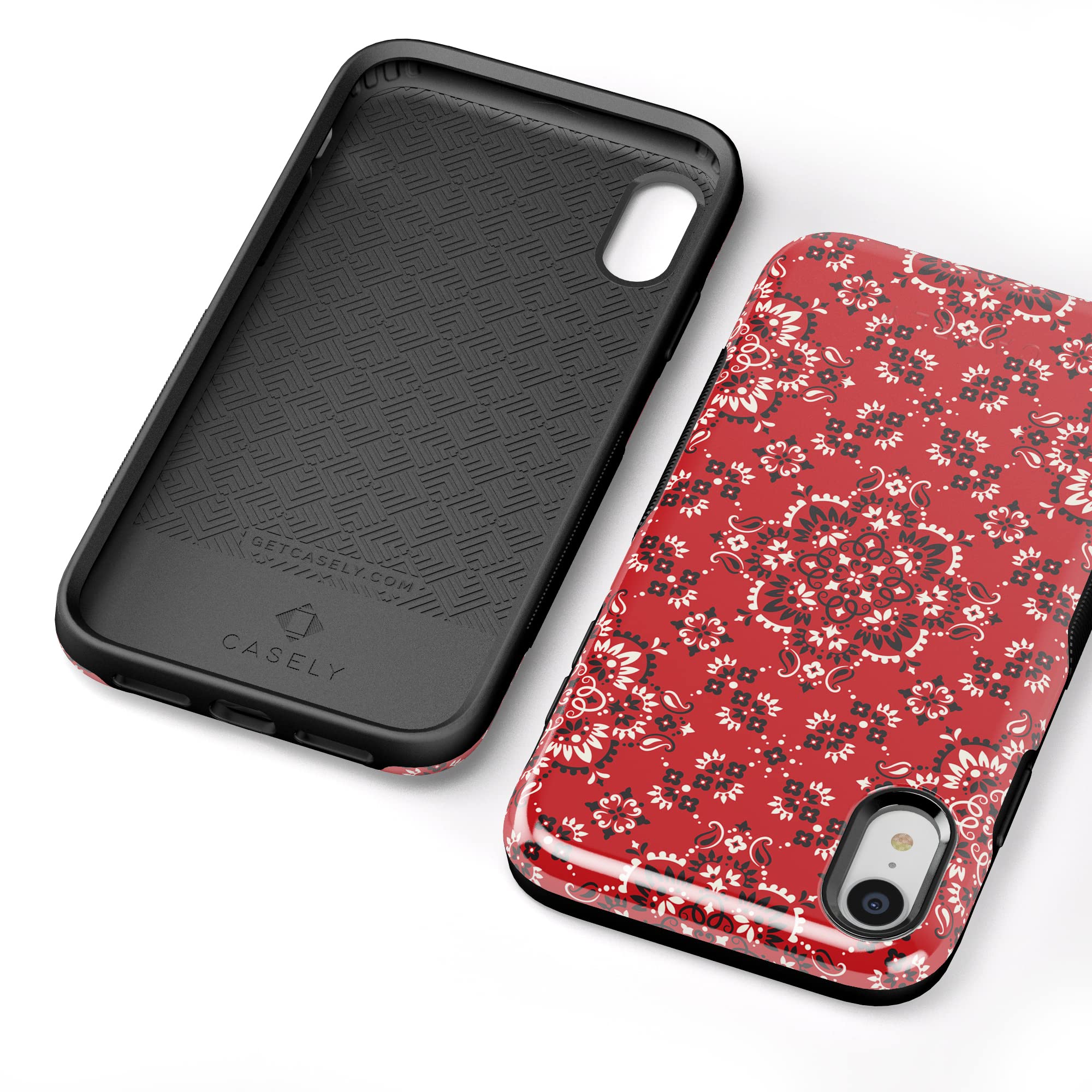 Casely iPhone XR Case with Red Bandana Print - Stylish 