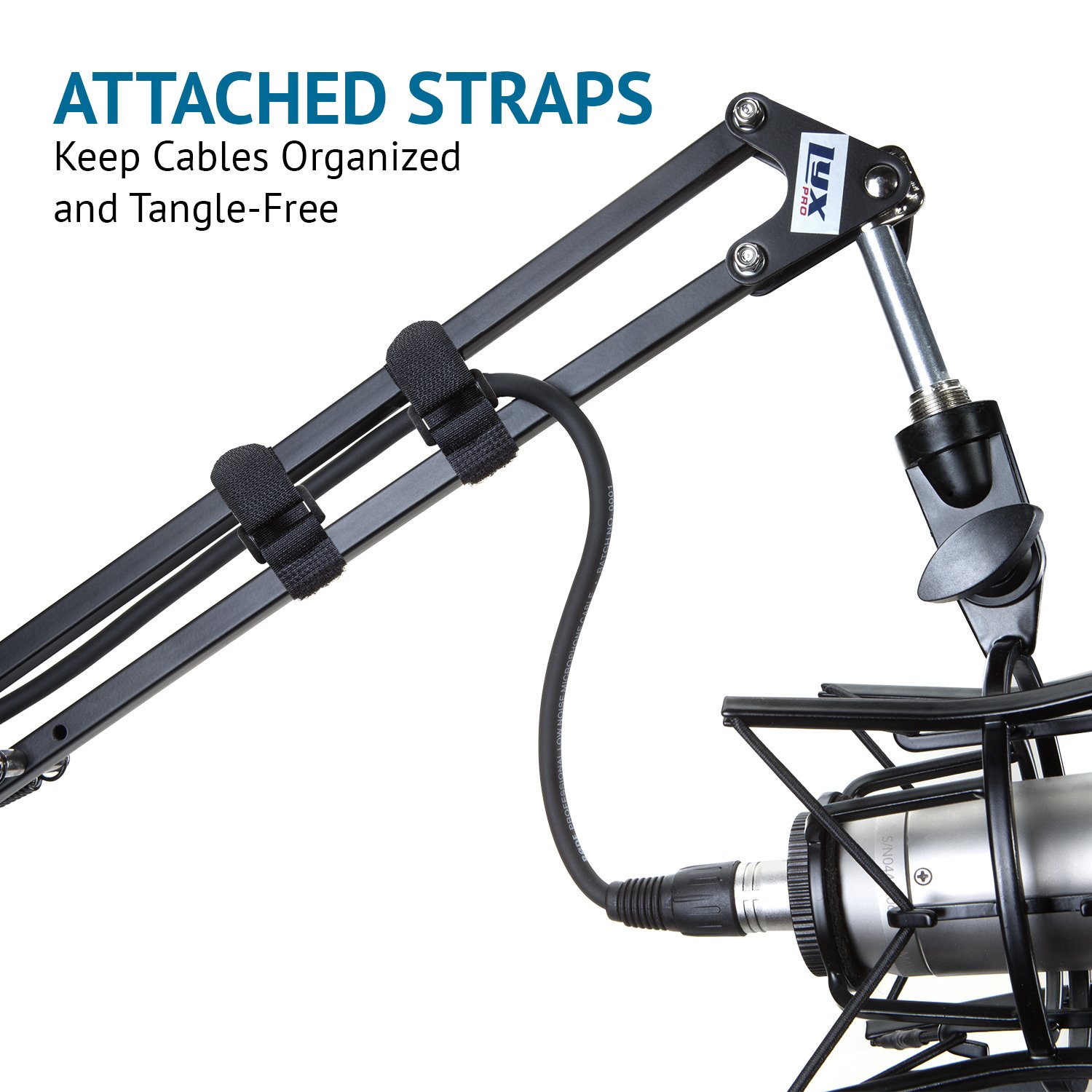 LyxPro Professional Condenser Microphone Kit with Adjustable Boom Arm, Swivel Mount & Desk Clamp + CR3-X Studio Monitors & Pro Tools First DAW Software - Perfect for Home Recording, Podcasting & Music Production