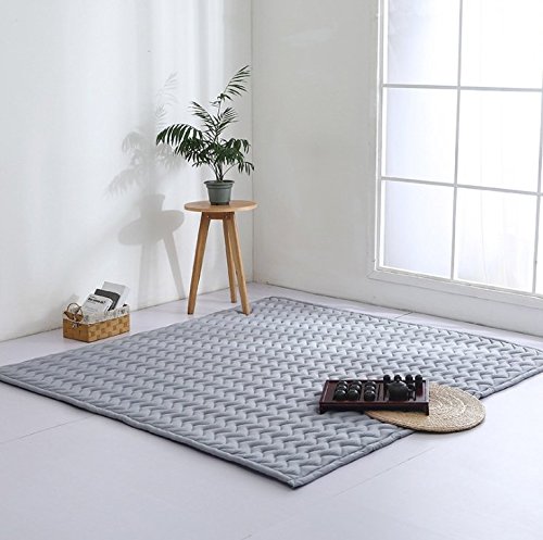 Uneeber Handmade Weaving Plush Foam Baby Play Mat - Soft & Thick Hypoallergenic Crawling Rug for Infants, Toddlers & Kids | Reversible Non-Toxic Play Blanket, Yoga Mat & Exercise Mat | Perfect for Nursery, Playroom & Home Gym Activities