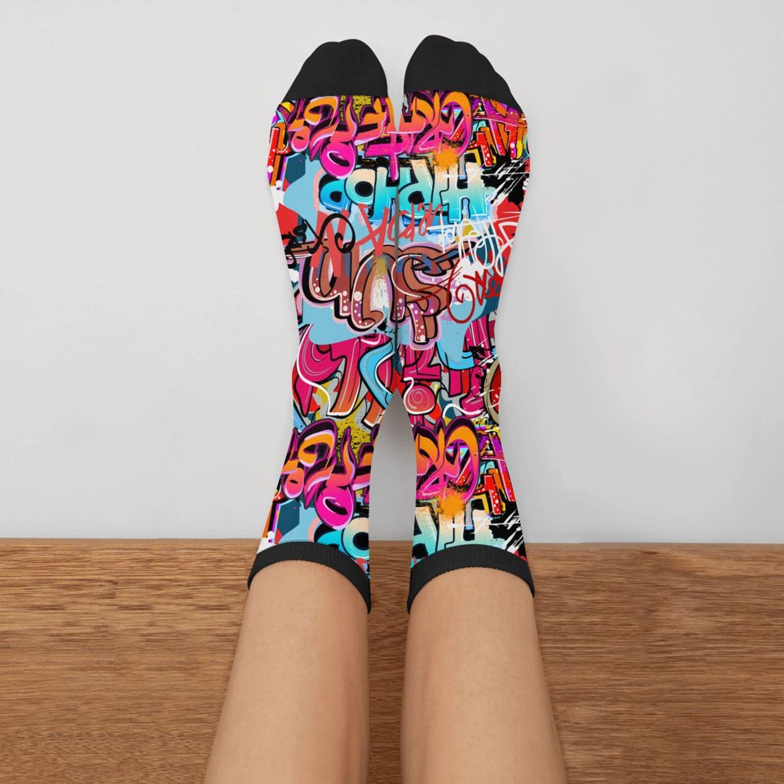 Funny Crazy Novelty Crew Tube Socks for Men & Women - Casual Athletic Sport Dress Socks - Perfect for Gifts, Cosplay, and Everyday Wear