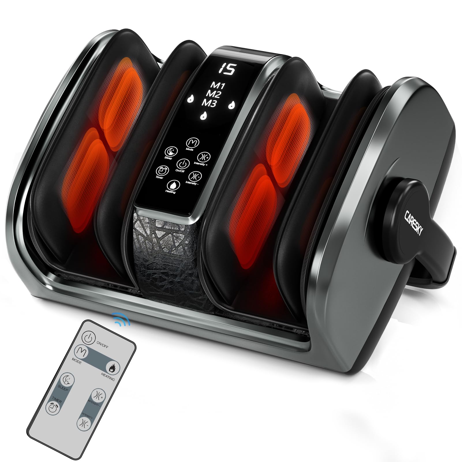 HSA FSA Eligible Shiatsu Foot Massager with Heat Therapy - 5 Intensity Deep Kneading & Rolling for Pain Relief, Neuropathy, Plantar Fasciitis - Perfect for Calf, Leg & Arm Relaxation at Home or Office