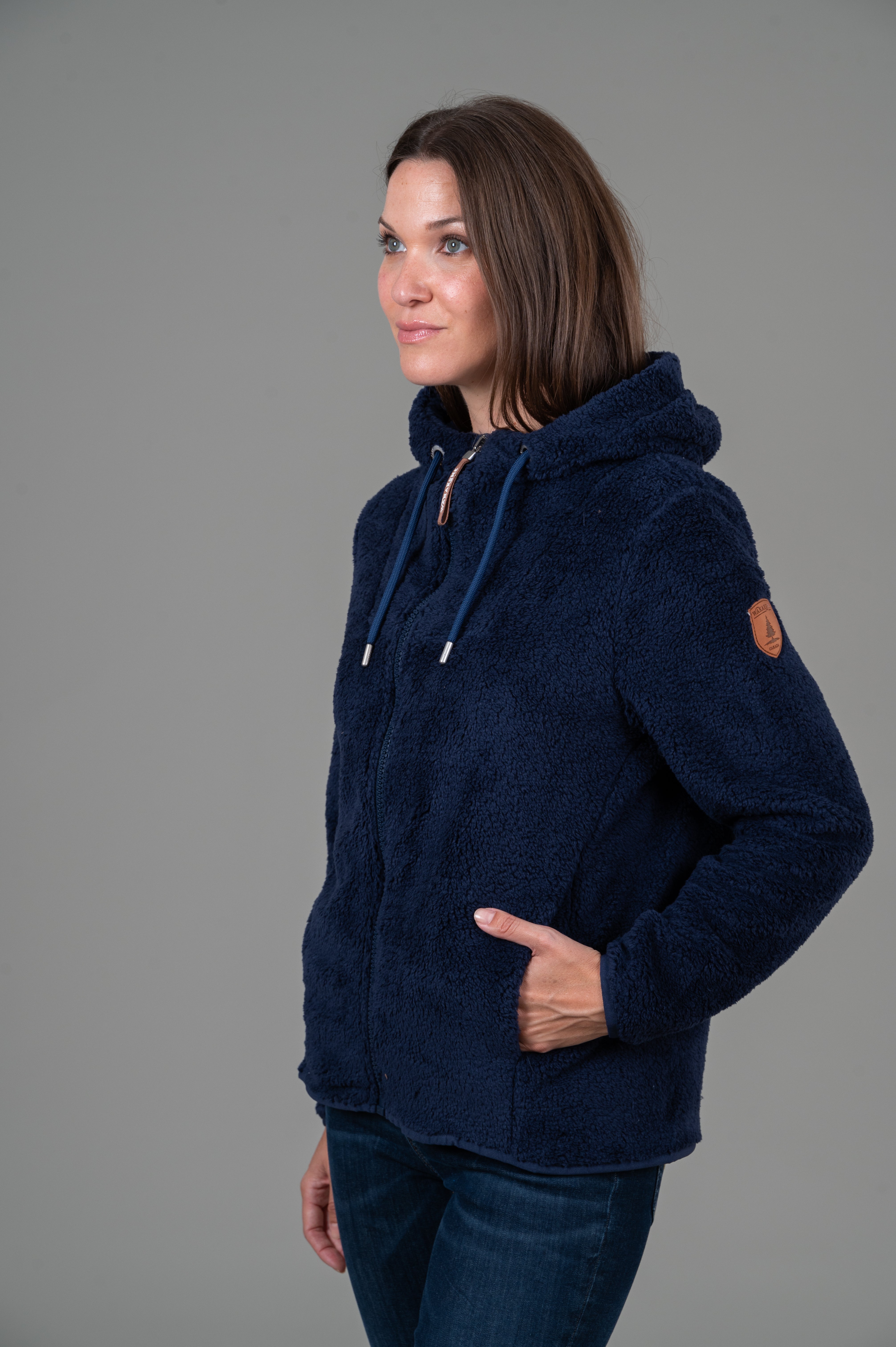 Nova Navy Supersoft Full Zip Sherpa Hoodie - Cozy Fleece-Lined Winter Jacket for Men & Women | Perfect for Outdoor Activities, Camping, and Cold Weather