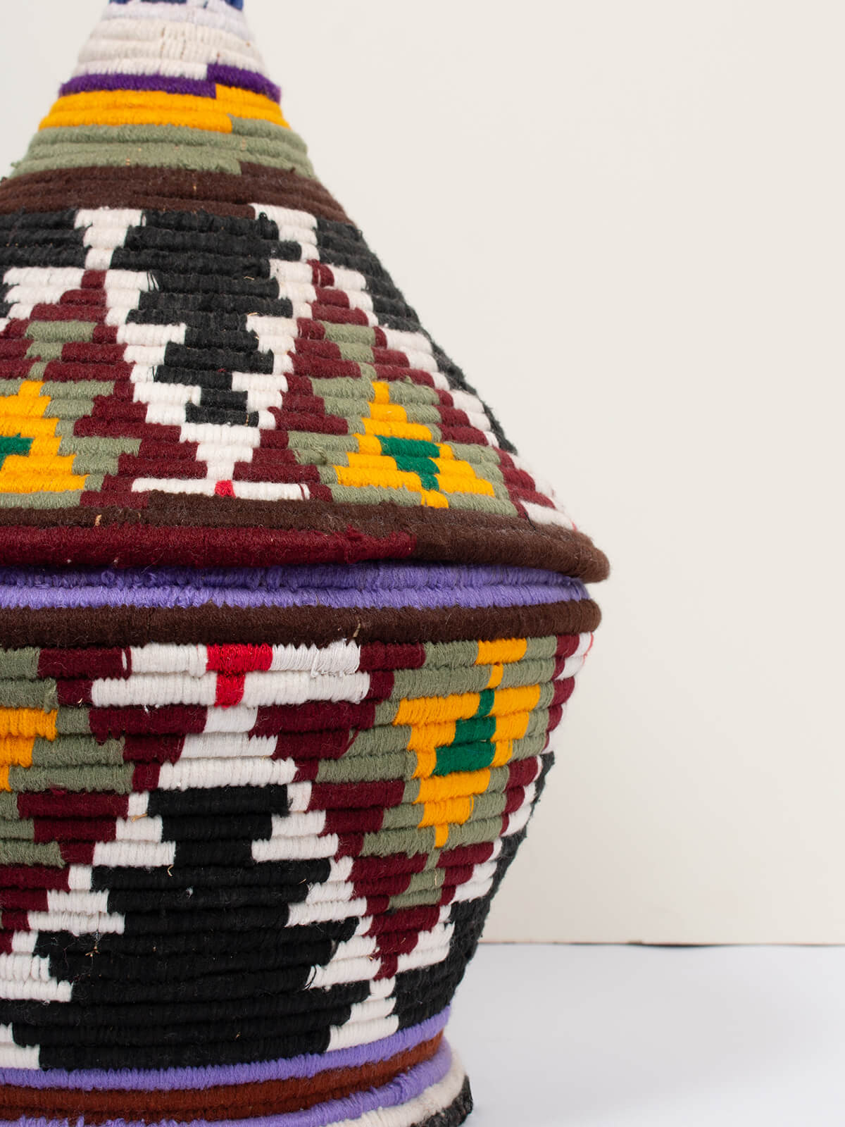 Handmade Moroccan Wool Pot No.329 - Authentic Berber Design for Home Decor, Planters & Boho Chic Style | Perfect for Indoor Plants, Succulents & Cozy Living Spaces