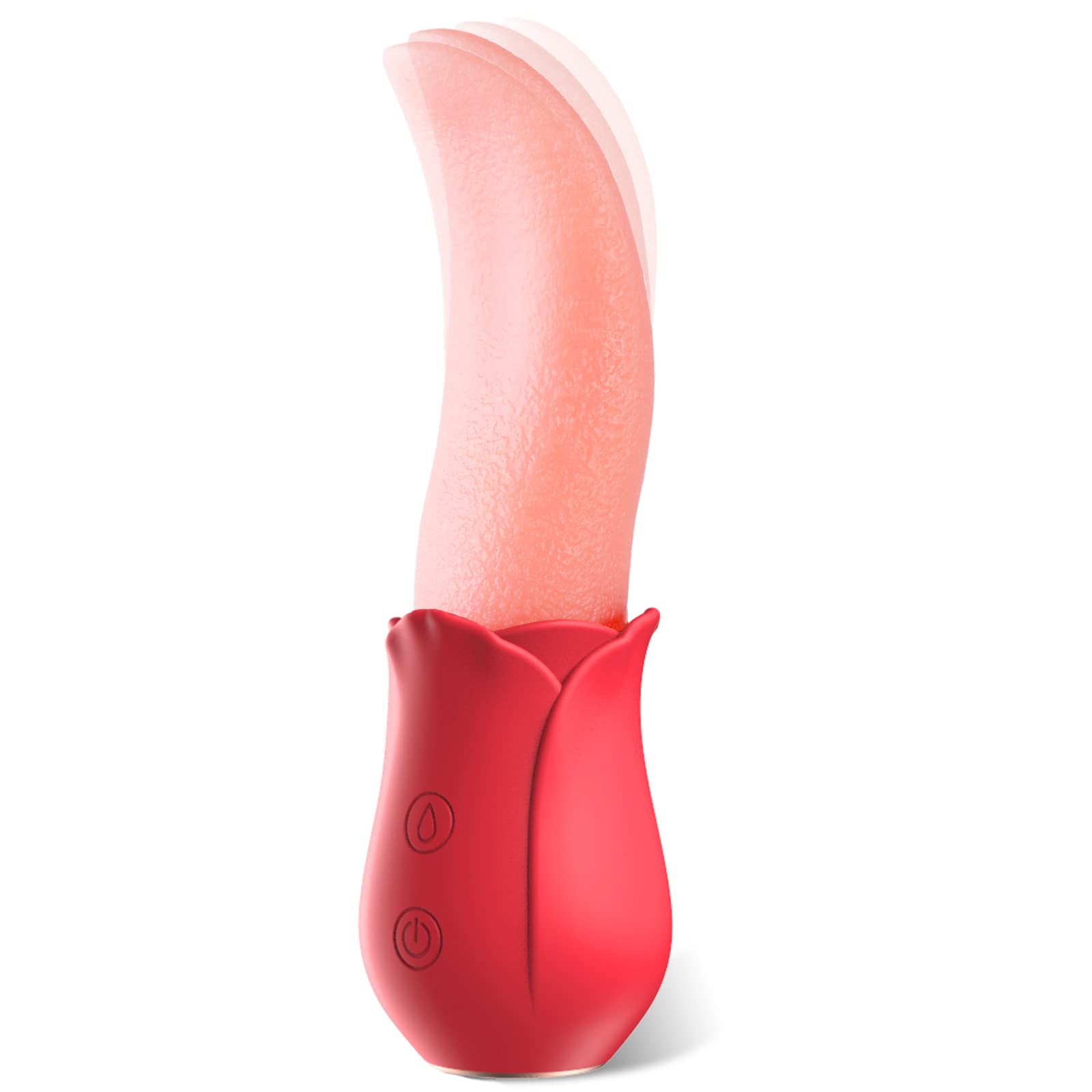Premium Rose Vibrator for Women - Clitoral & G-Spot Stimulator with Tongue Licking Technology, Nipple Massager, Dual Pleasure Sex Toy for Solo Play & Couples Foreplay - Perfect for Sensual Massage, Bedroom Fun & Intimate Moments