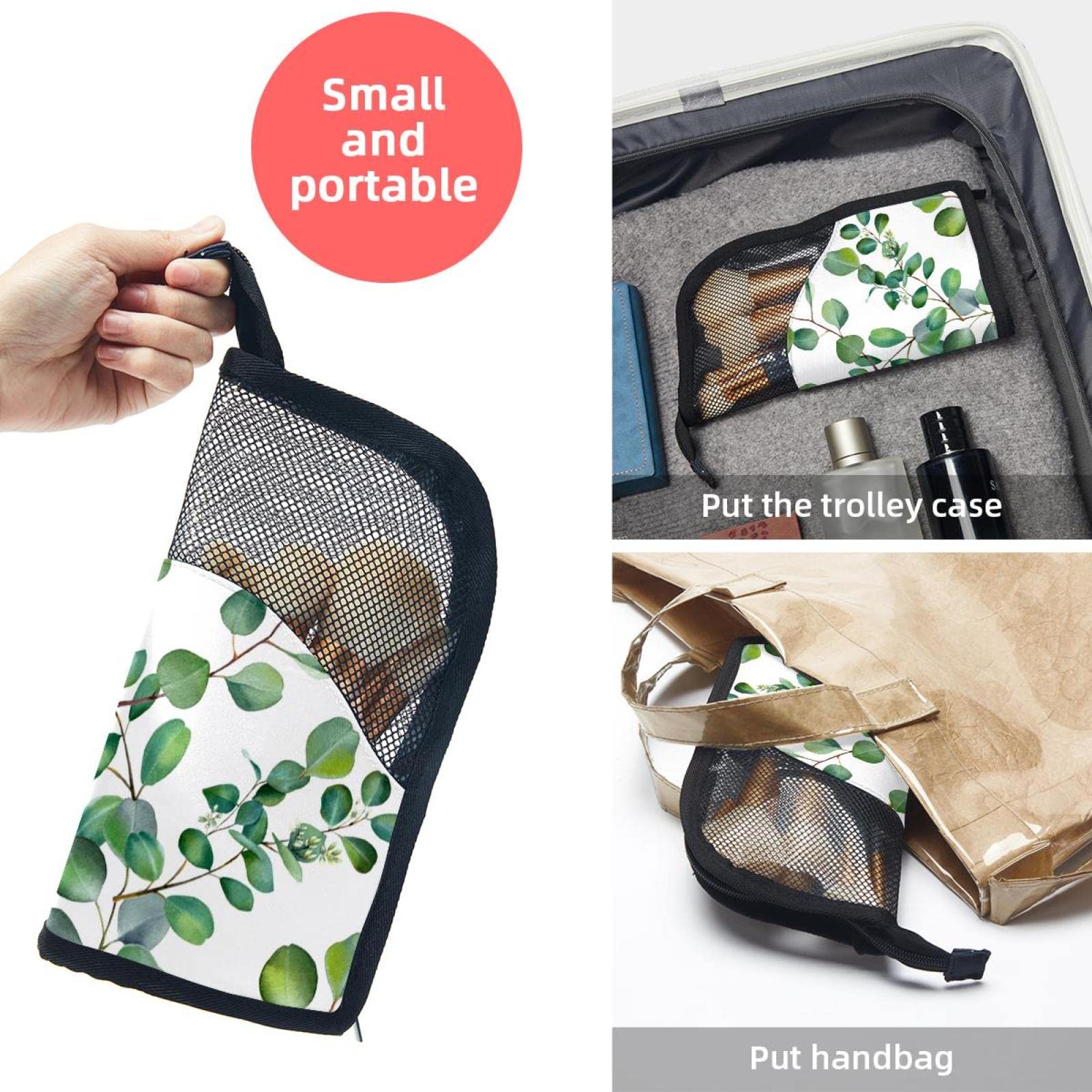 Premium 12-Piece Makeup Brush Organizer Bag with Branch Green Leaf Design - Portable Cosmetic Brush Holder Case for Travel & Professional Makeup Artists (Ideal for Home, Salon & On-The-Go Use)