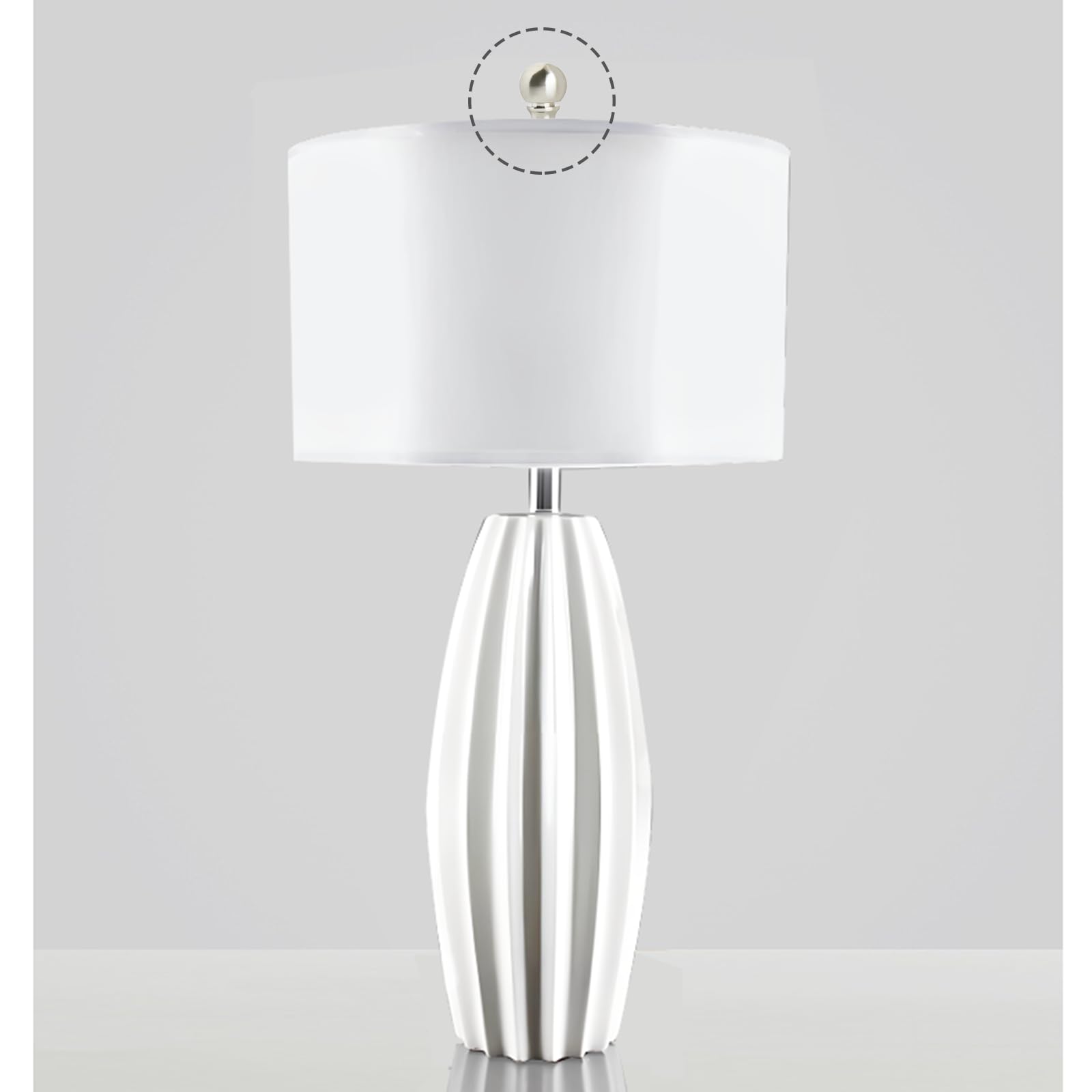 GY & CK® Brushed Nickel Lamp Finials - 2 Pack | Decorative Lampshade Harp Tops & Lighting Accessories | Perfect for Table Lamps, Floor Lamps & Home Decor