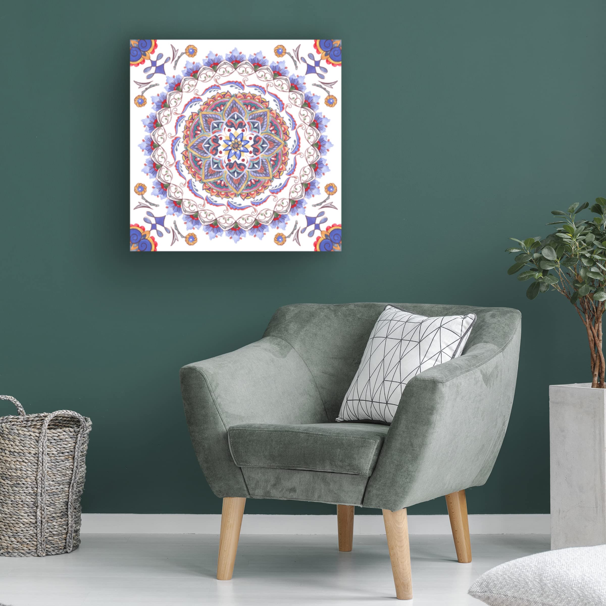Trademark Fine Art 'Mandala Meditation V' Canvas Wall Art by Melissa Wang - Spiritual Home Decor for Meditation Rooms, Yoga Studios & Zen Living Spaces