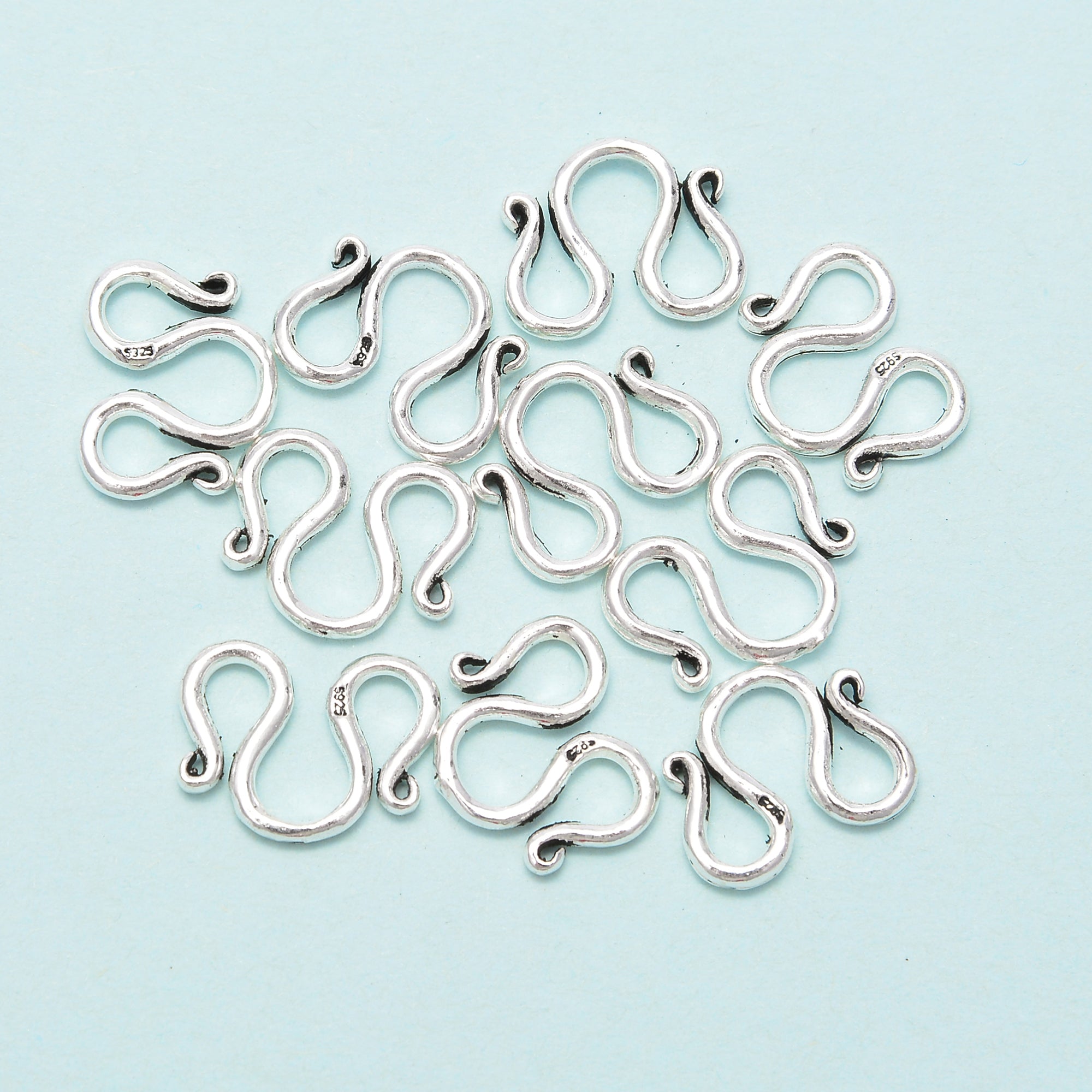 925 Sterling Silver U-Shape Connector Clasp 10x14mm - 5Pcs Bulk Pack for Jewelry Making, Bracelets & Necklaces DIY Projects