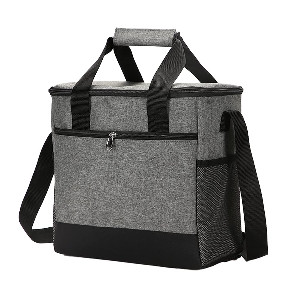 LIFATION 15L Insulated Leakproof Lunch Bag for Women & Men - Reusable Thermal Lunch Box for Work, Office, School, Picnic, Travel & Outdoor Activities (Grey)