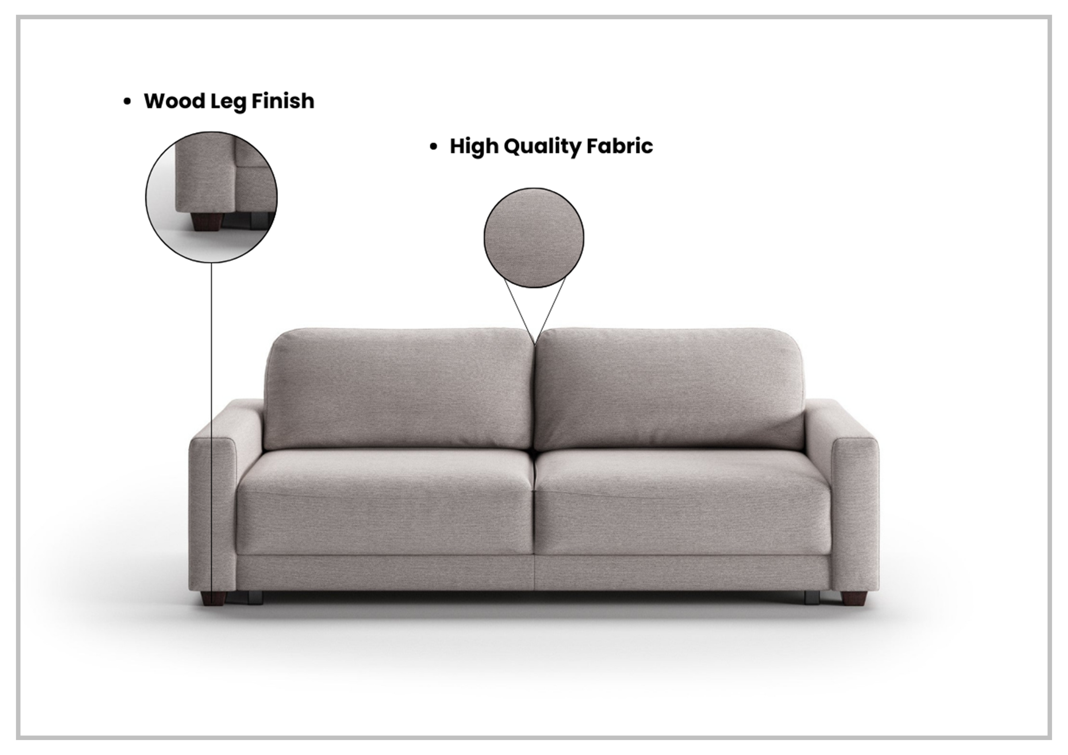 Luonto Belton Gray Fabric Sofa Sleeper - Manual & Power Recliner Options | Modern Living Room Furniture for Small Spaces & Apartments | Perfect for Lounging, Napping & Hosting Guests