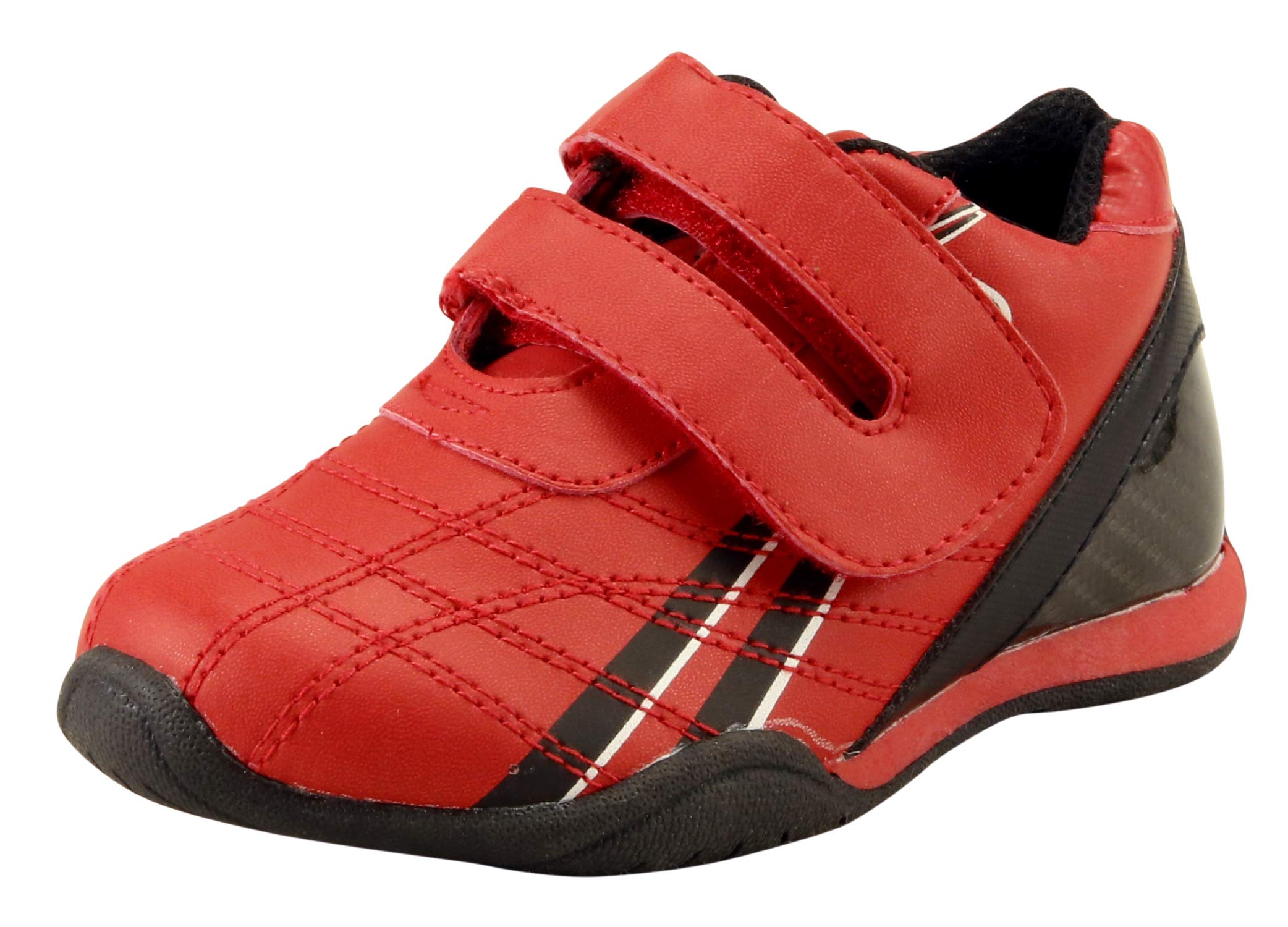 Boys' Double Strap Racing Sneakers for Toddlers & Kids - Lightweight Athletic Shoes for Running, Playground & Daily Wear