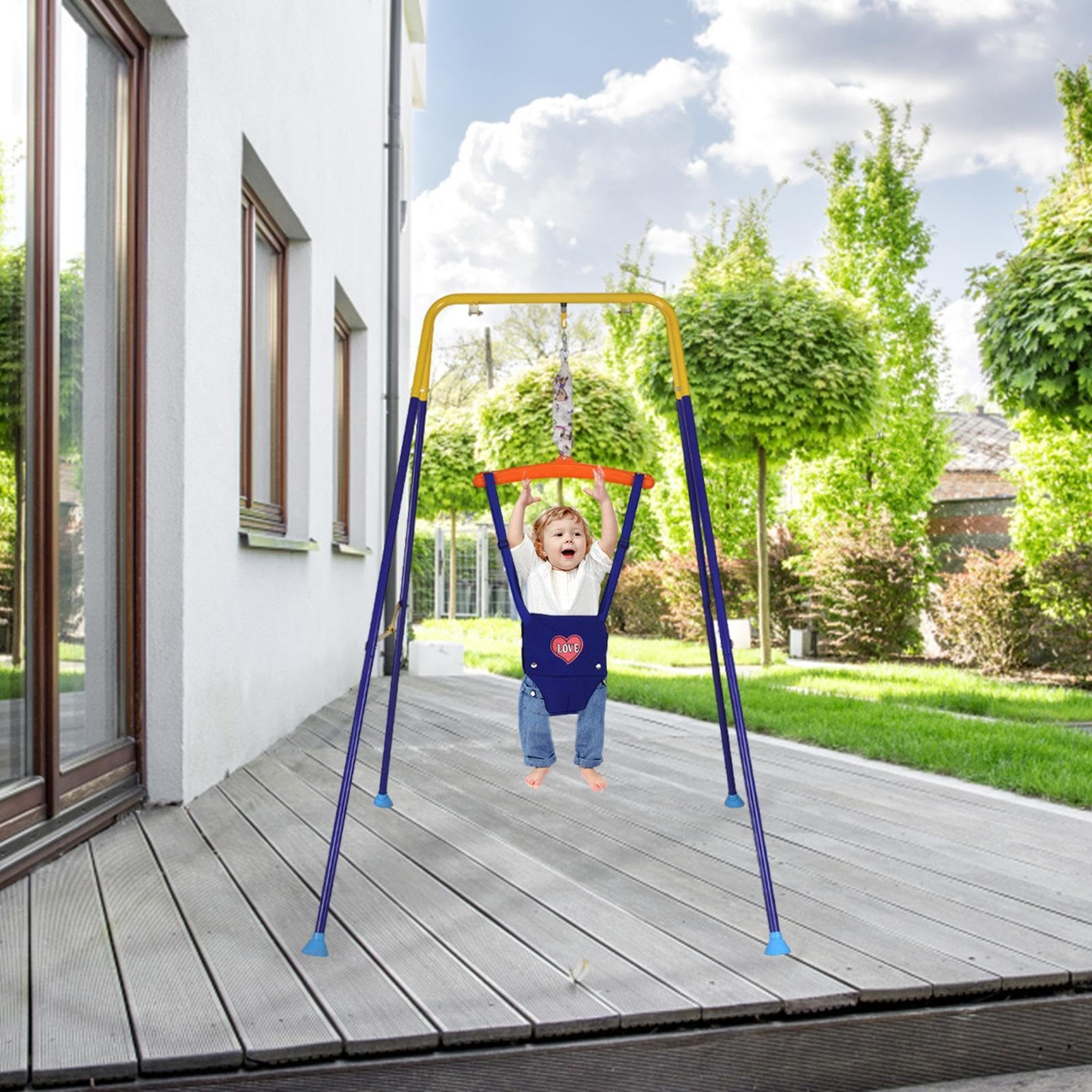 Adjustable Baby Jumper Seat for Toddlers 6-24 Months - Indoor/Outdoor Doorway Swing with Safety Straps | Perfect for Playtime, Exercise & Sensory Development - Gift for Boys & Girls