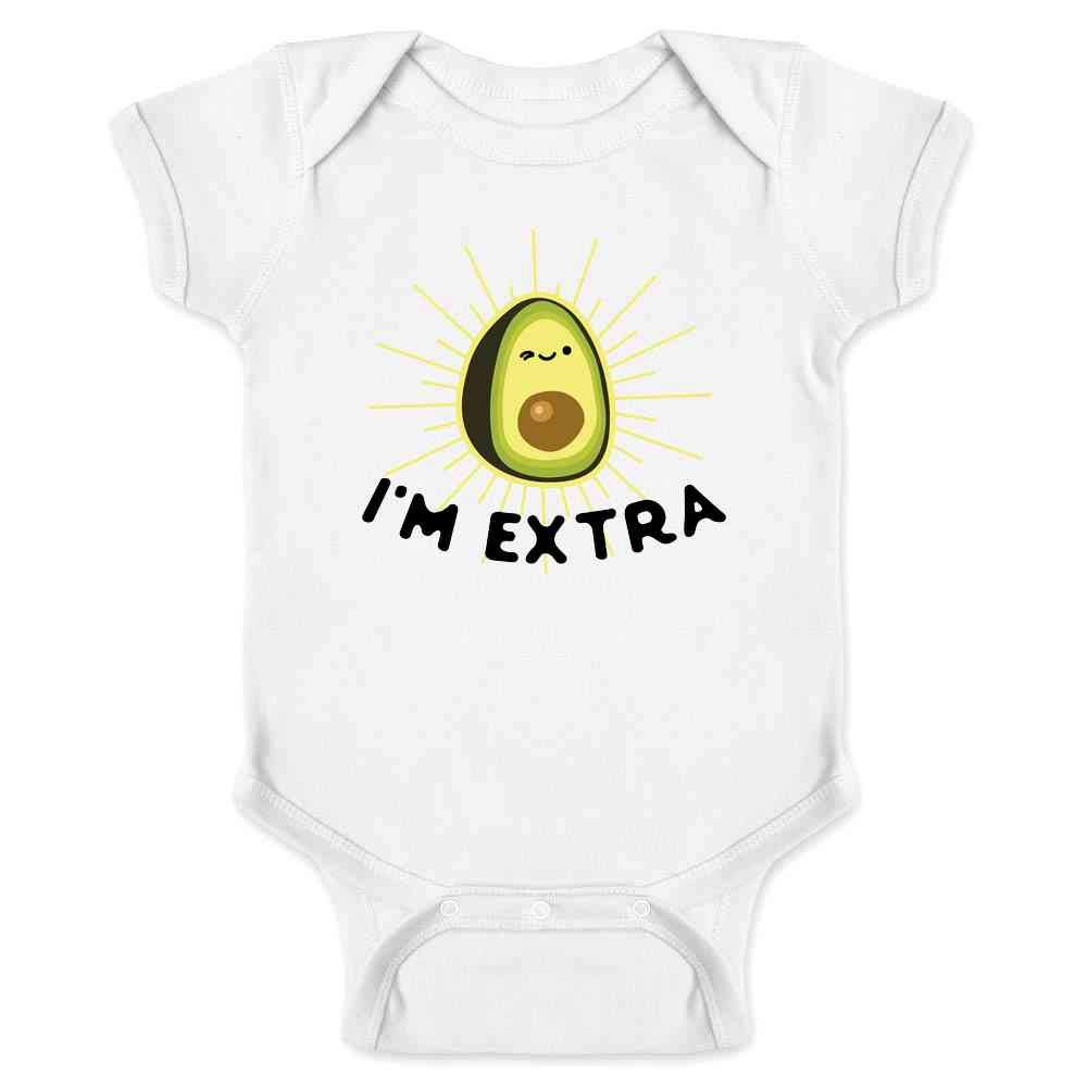 Pop Threads 'I'm Extra Avocado' Funny Cute Guacamole Graphic T-Shirt for Baby Toddler Kids - Boys & Girls Casual Playwear for Family Outings & Birthday Parties
