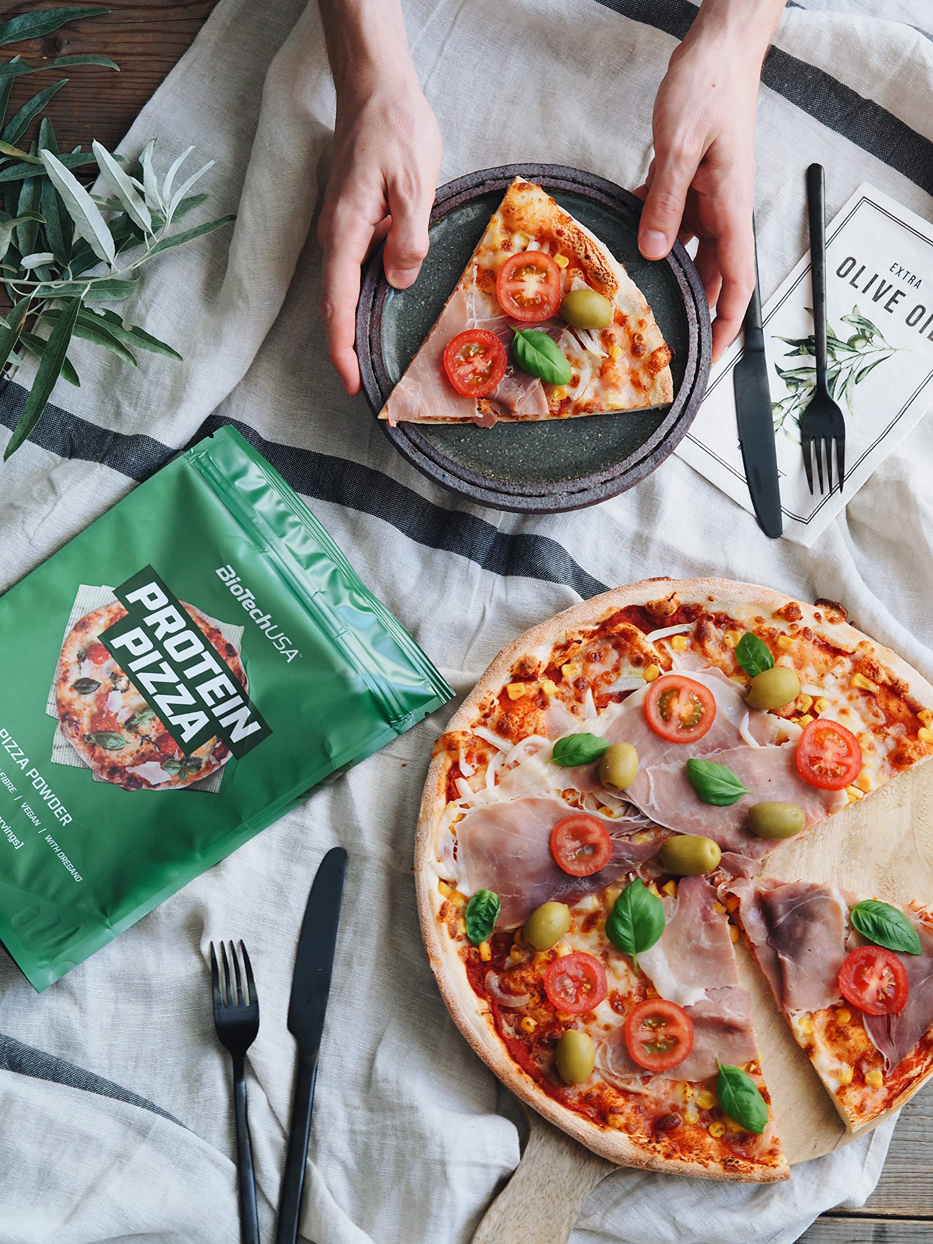 BioTechUSA Pizza Protein Powder - High Protein, Low Carb, 500g for Muscle Recovery & Weight Management | Perfect for Post-Workout & Healthy Snacking