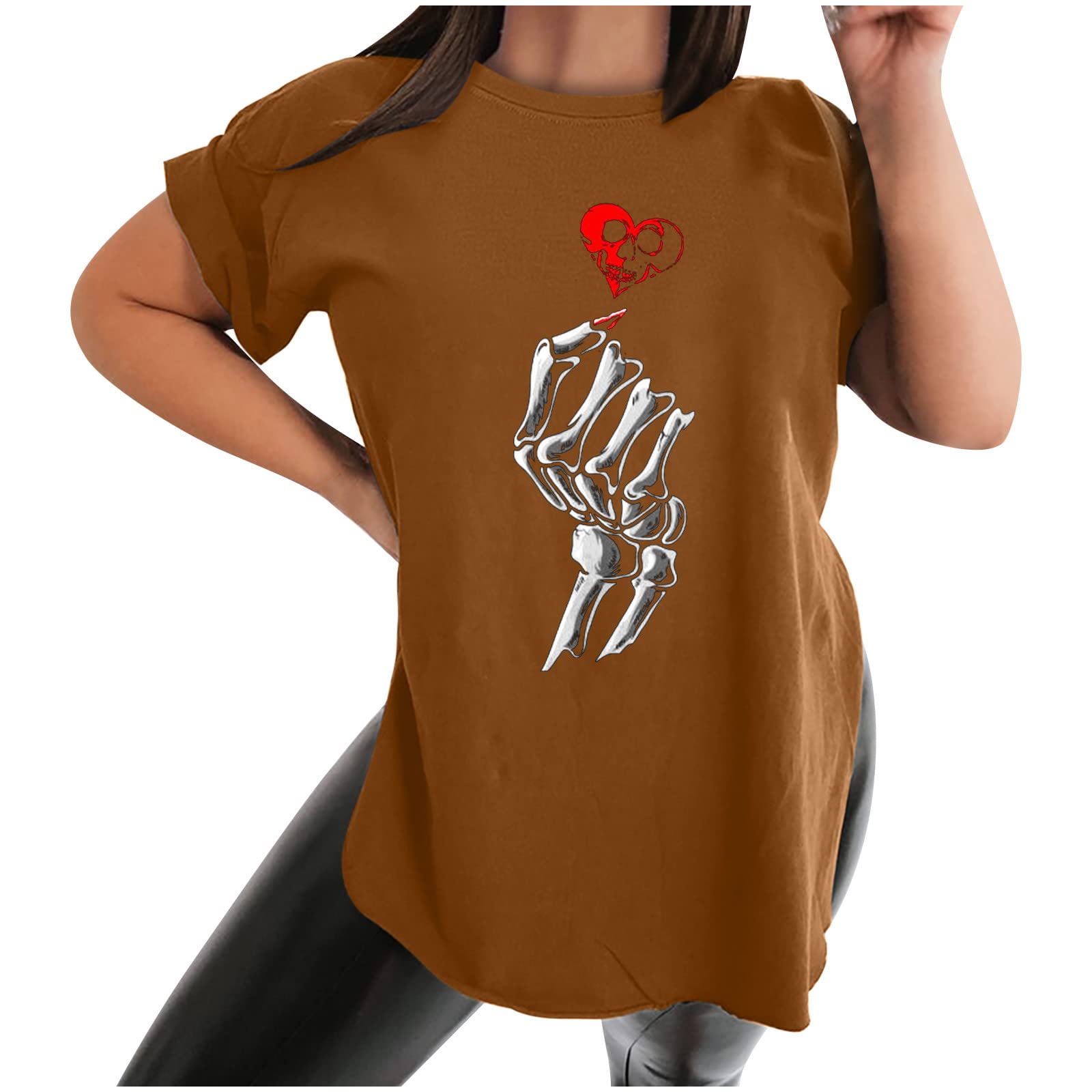 Stylish Plus Size Women's Summer Graphic Tees - Cute Skull Print Short Sleeve T-Shirts | Casual Outfit & Beach Wear