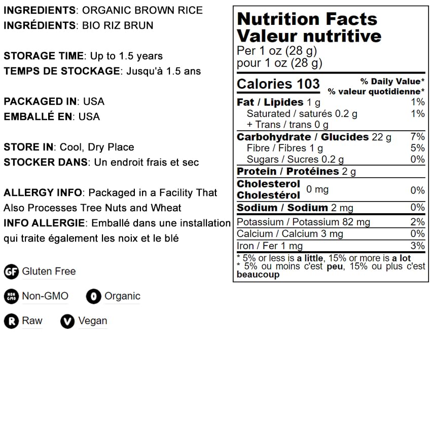 Food to Live Organic Brown Rice Flour, 18 lbs – Gluten Free, Non-GMO, Whole Grain, Vegan, Bulk – Rich in Fiber for Baking, Cooking & Thickening | Perfect for Bread, Cookies & Sauces | Made in USA