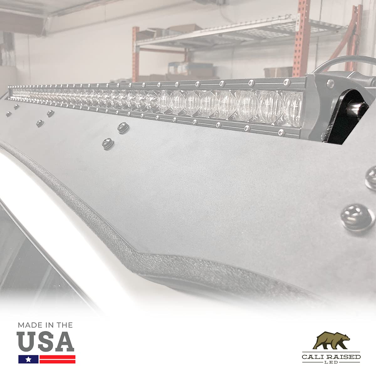 **Cali Raised LED 40-Inch Cut-Out Prinsu Roof Rack Slim LED Light Bar Mounting Brackets - Perfect for Off-Road Trucks & SUVs**