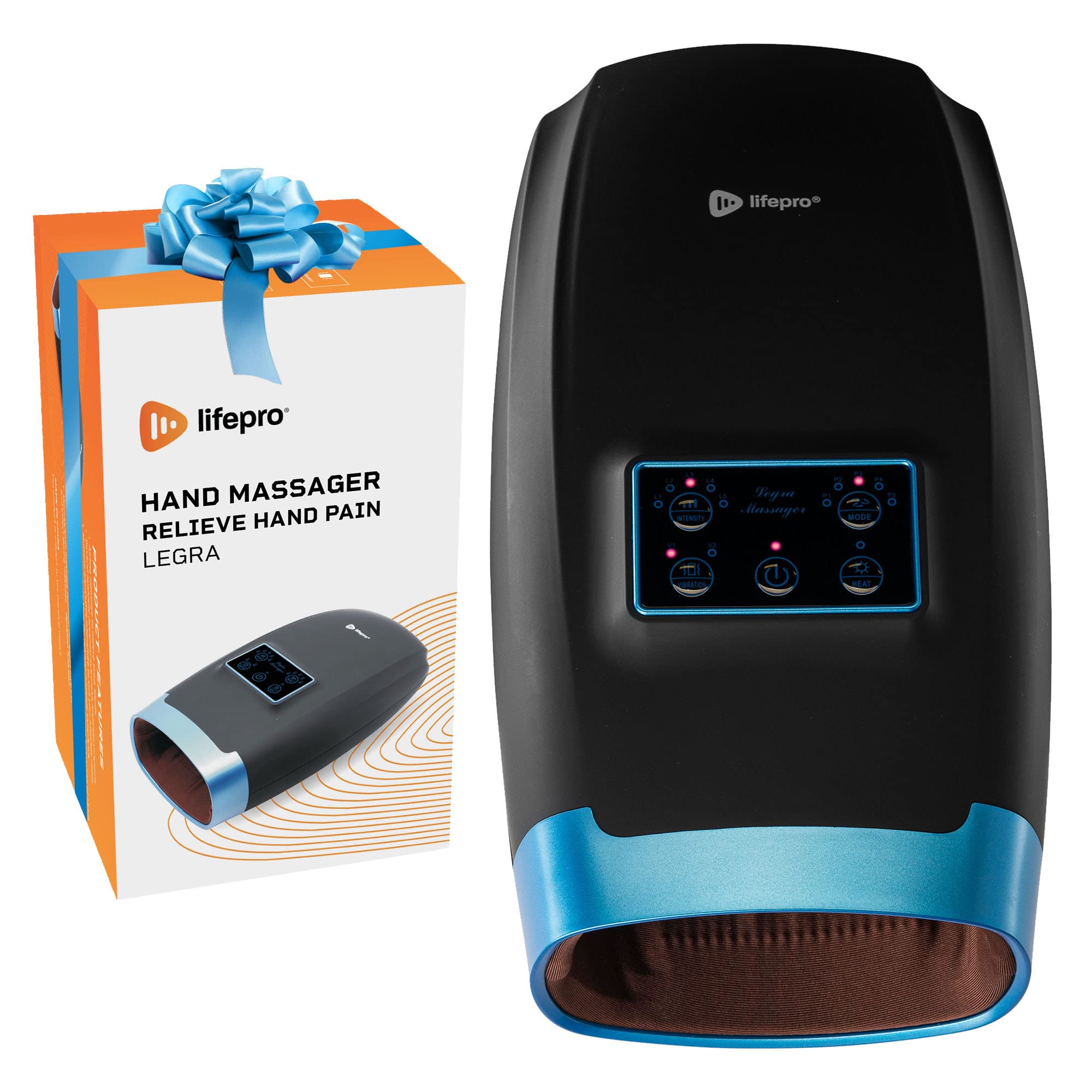 Lifepro Hand Massager with Heat & Compression - Arthritis & Carpal Tunnel Pain Relief for Hands, Wrist & Fingers - Perfect for Office Workers, Gamers & Seniors - Electric Hand Therapy Device for Home & Work Use