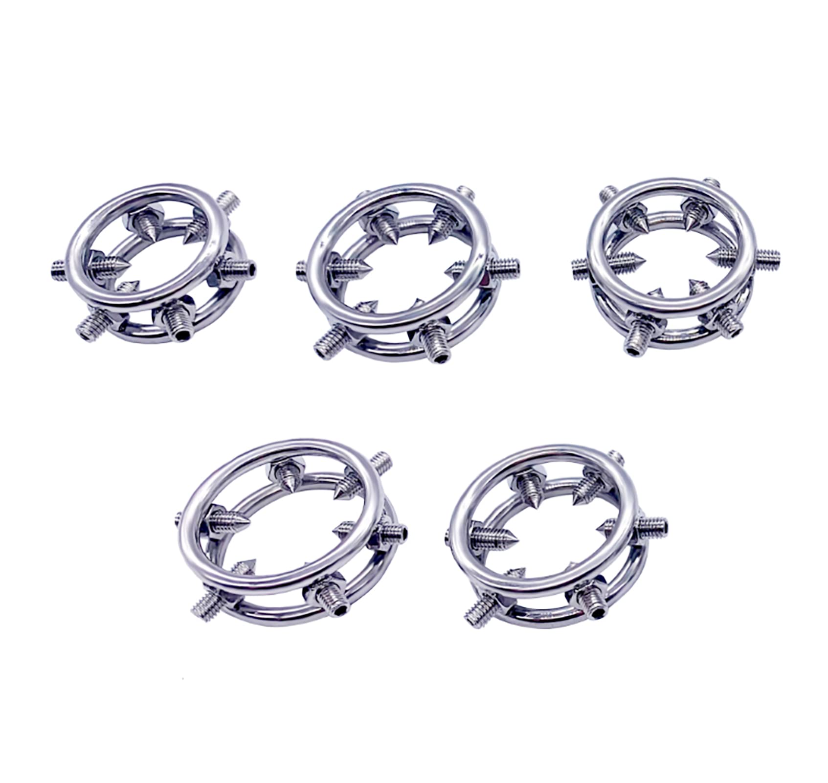 Premium 32mm Stainless Steel Cock Ring with 6 Adjustable Screws - Metal Testicle Ring for Enhanced Erections, Chastity Device & Bondage Play - Durable Erotic Sex Toy for Couples & Solo Use in Bedroom & BDSM Scenes