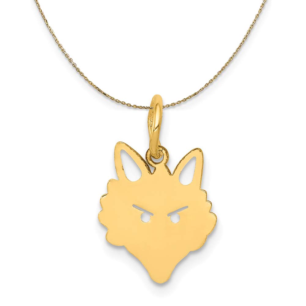 14K Yellow Gold Fox Head Necklace - Elegant Gift for Women