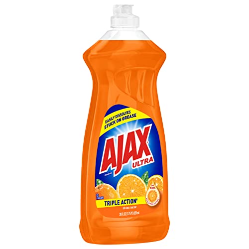 Triple Action Dish Liquid - Ajax CPC 44678CT Orange Scent, 28 oz | Powerful Grease Cutting Formula for Pots, Pans & Dishes | Kitchen & Home Cleaning Essential