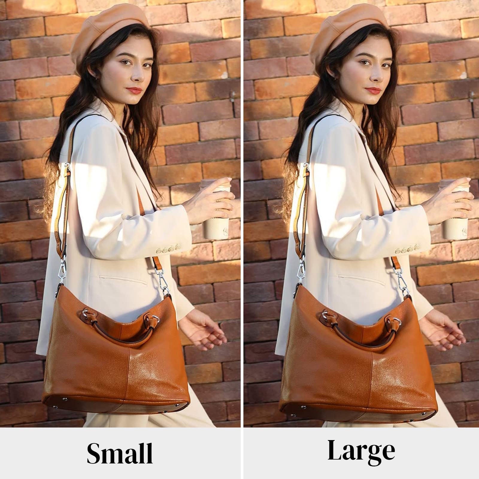 Kattee Women's Soft Leather Tote Bag - Stylish Satchel Purse & Handbag for Work, Travel & Everyday Use