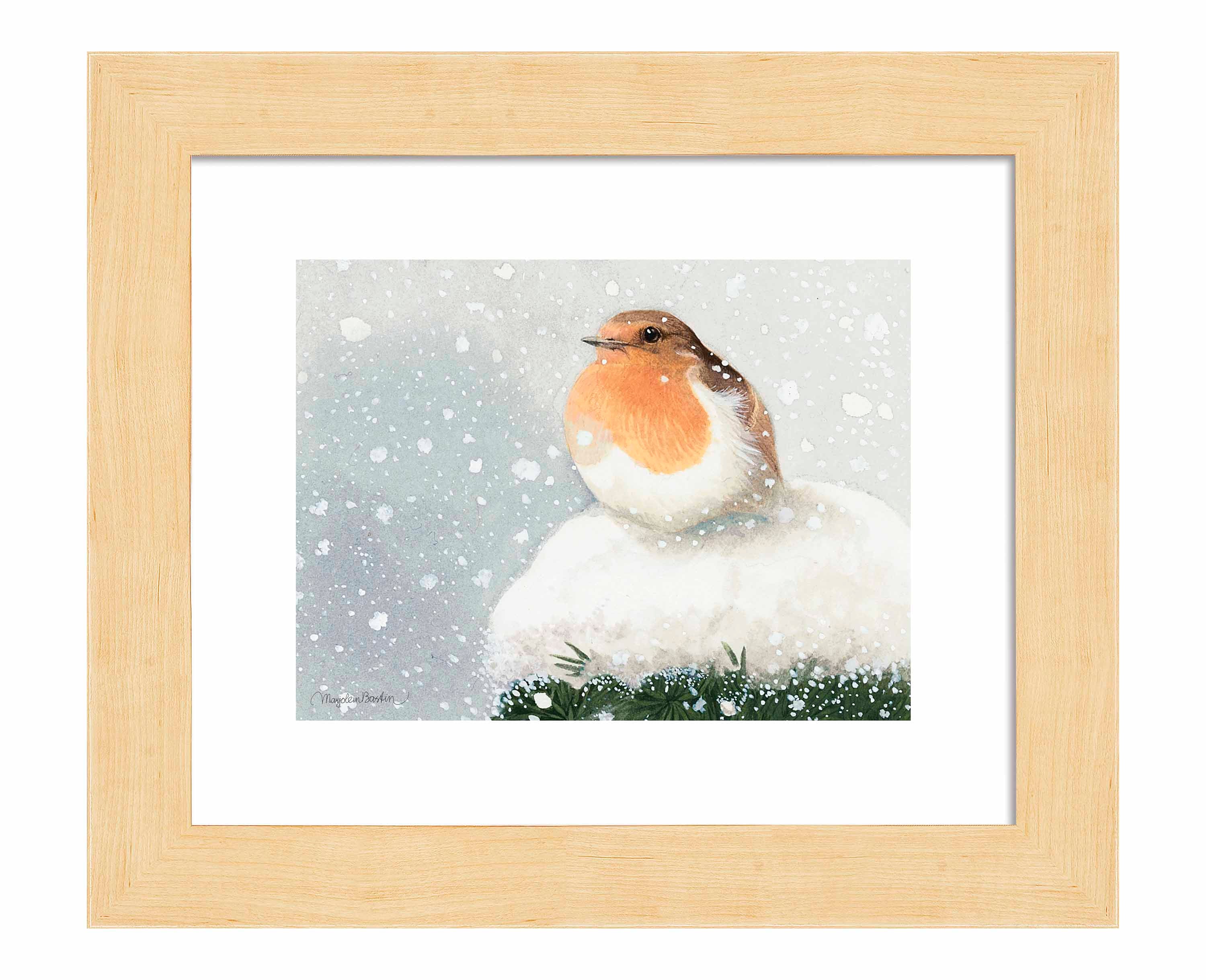 European Robin Art Prints - Handmade Bird Painting Wall Decor for Living Room, Bedroom & Office - Nature Inspired Home Decor Gifts for Bird Lovers