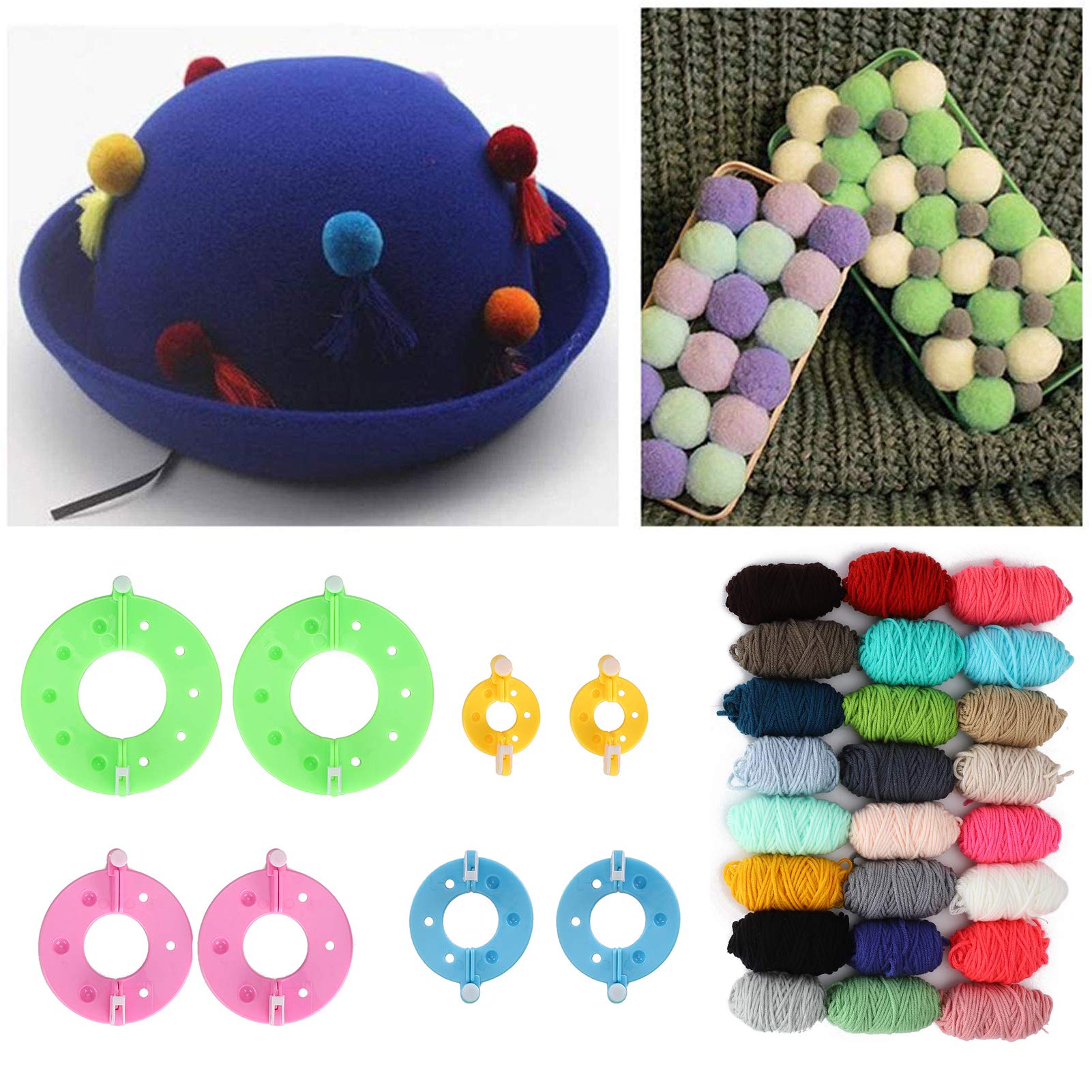 Easy to Use Pompom Maker Kit for DIY Crafts - Reusable Pompom Tool for Kids & Adults - Perfect for Knitting, Crochet, Scrapbooking & Home Decor Projects