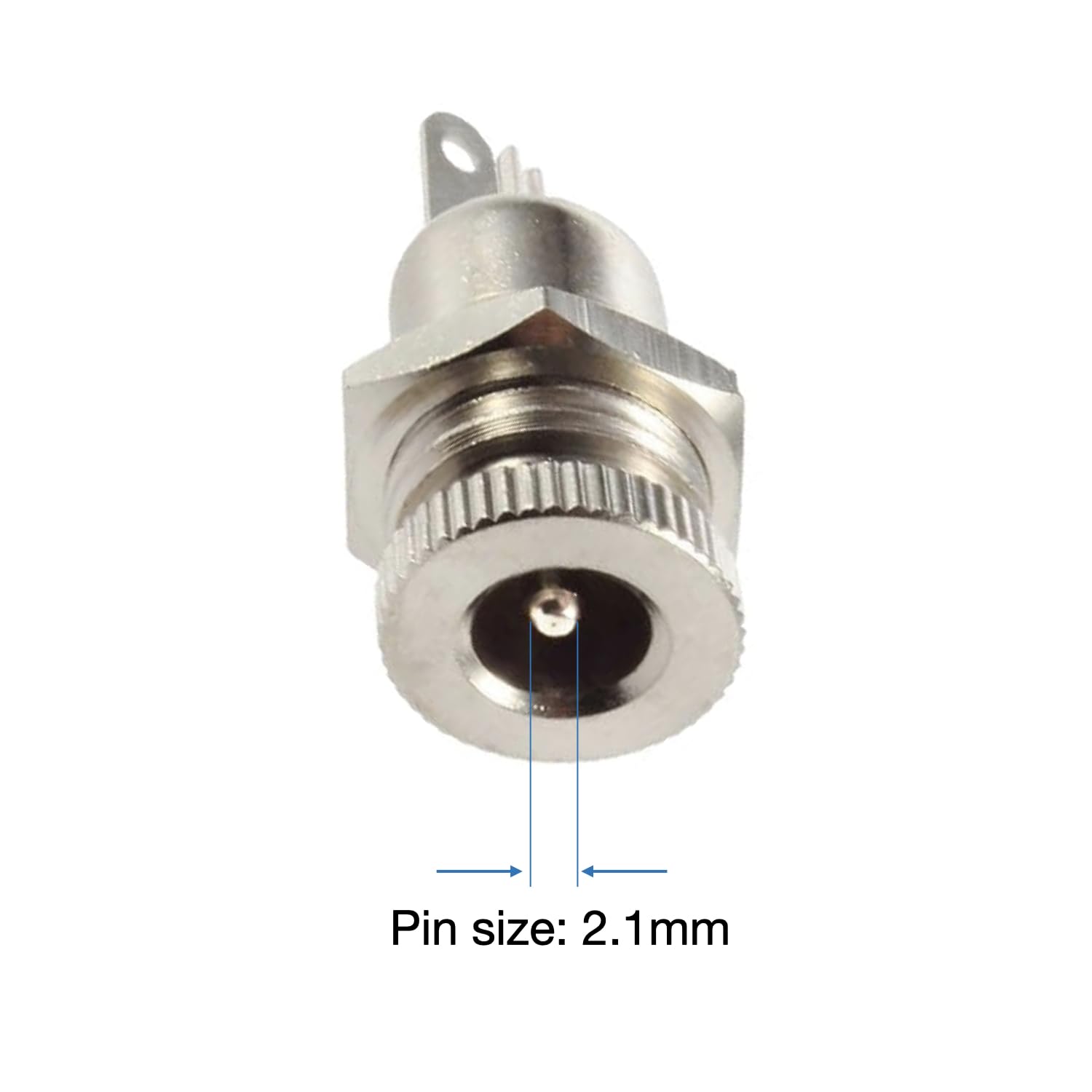 5.5x2.1mm DC Power Jack Socket - 10 Pack Threaded Female Panel Mount Connector Adapter for Electronics, CCTV, LED Strips & DIY Projects