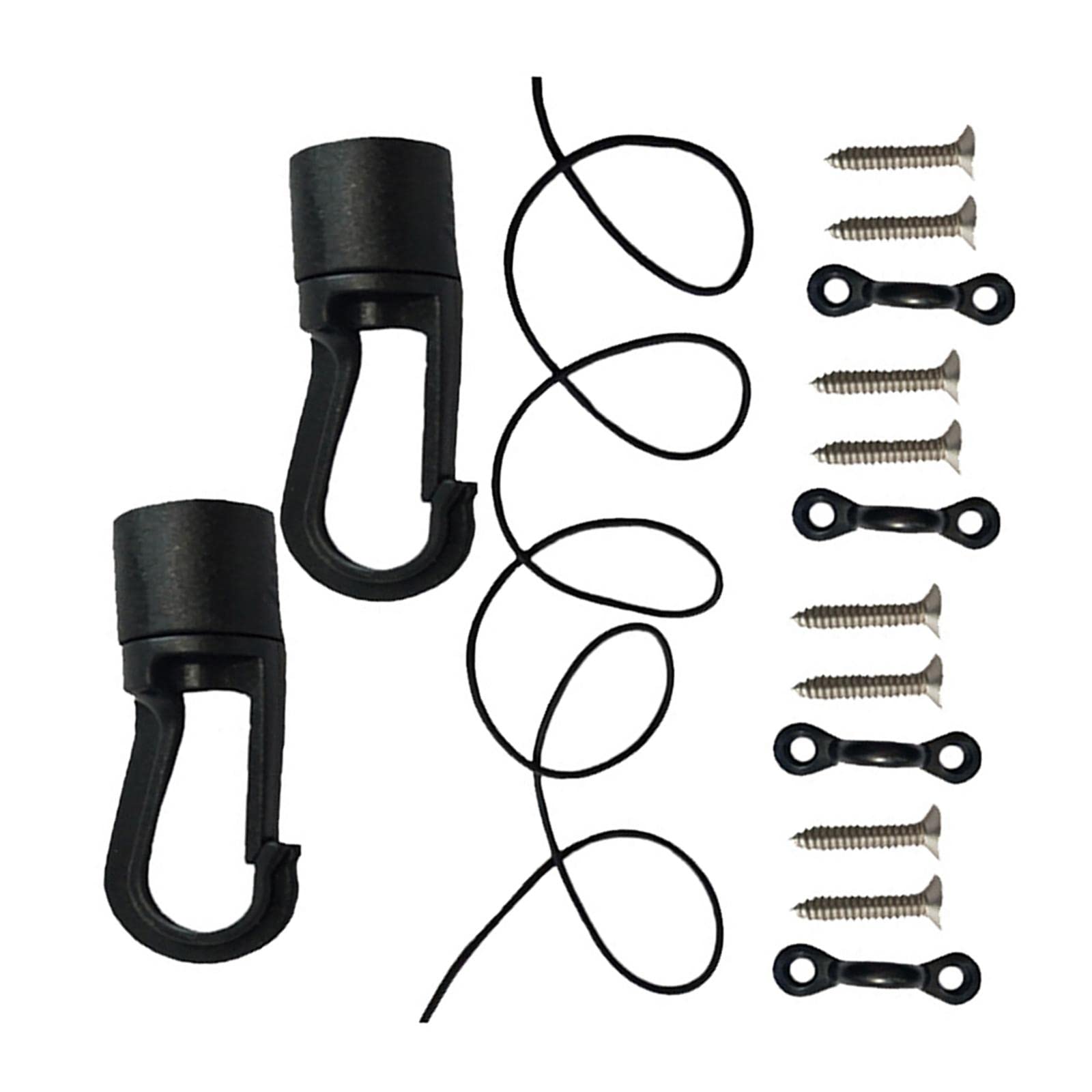 Kayak Bungee Rigging Kit with Hooks & Screws for Canoes & Boats - Water Sports & Fitness Accessories
