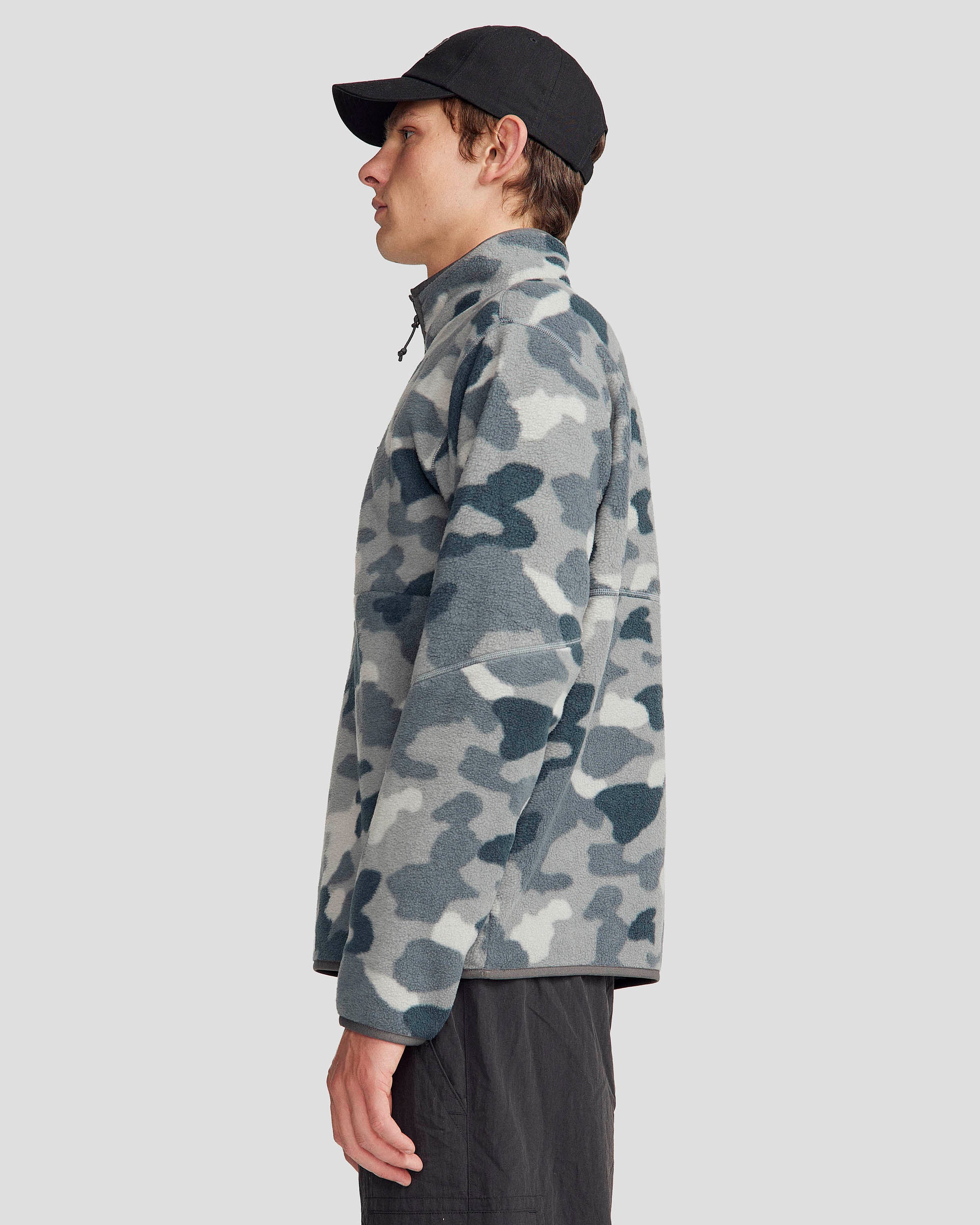 Men's Trailhead Fleece 1/4 Zip Pullover - Moon Tree Camo Print Outdoor Hiking Jacket for Camping & Adventure Activities