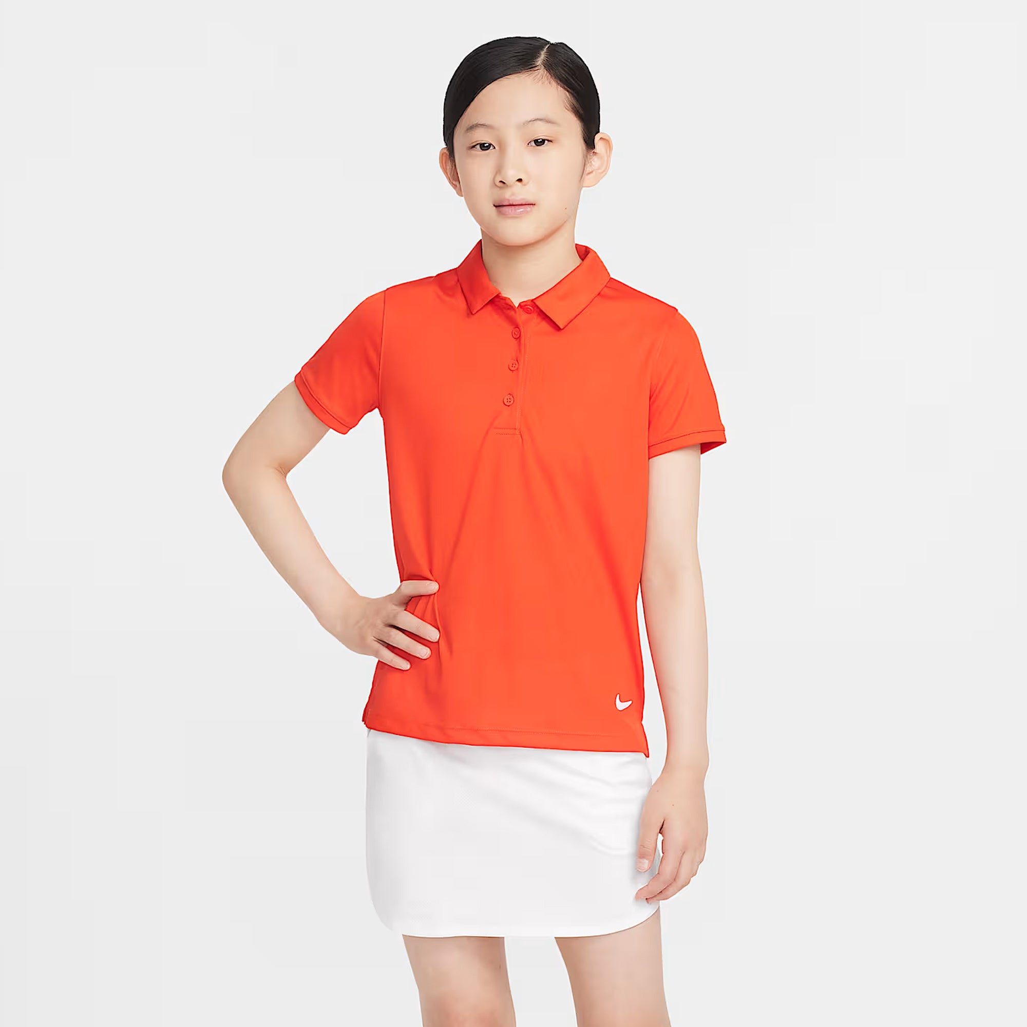 Nike Girls Victory Dri-FIT Polo Shirt - Picante Red | Moisture-Wicking Performance Top for Tennis, Golf & School Sports