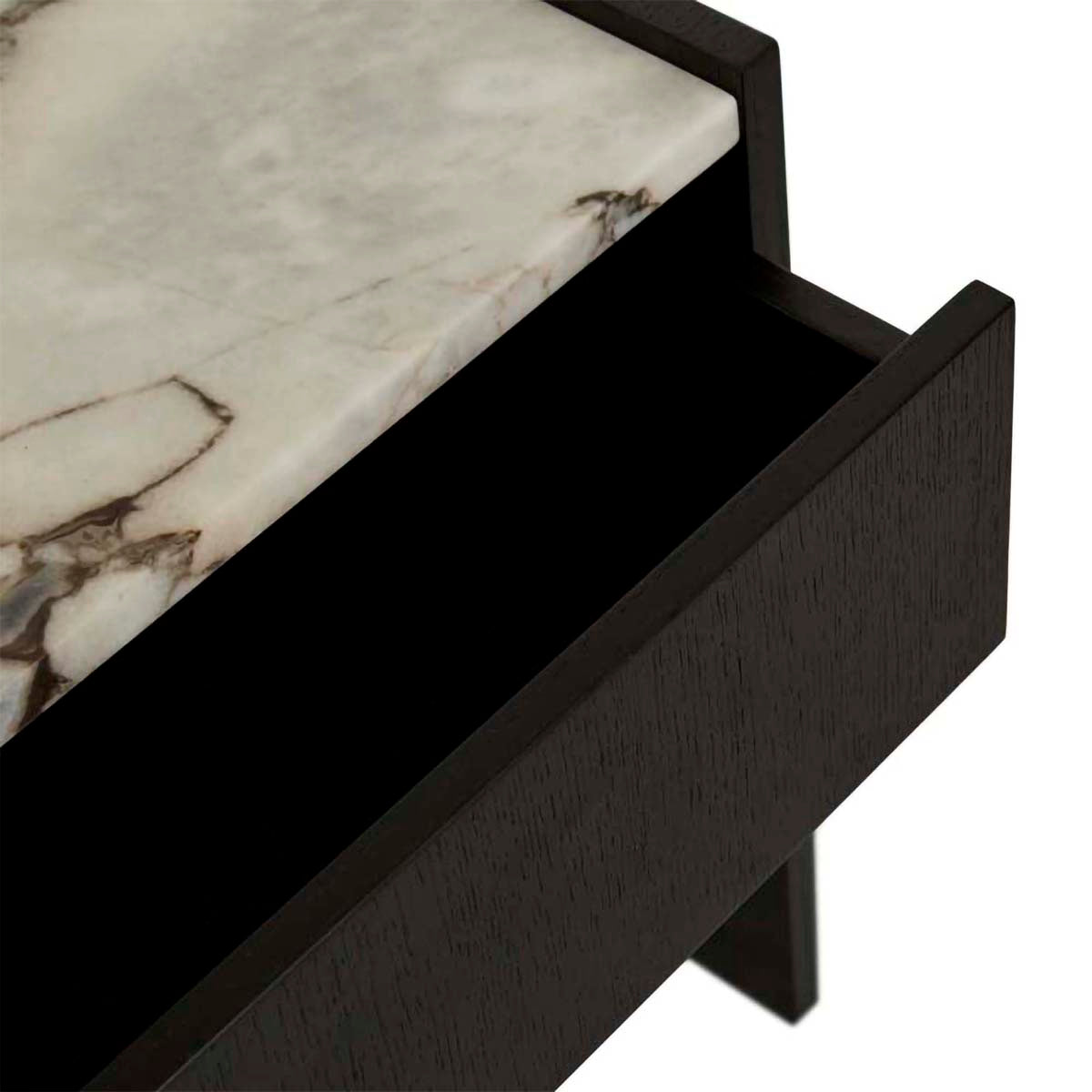 Globe West Elsie Bedside Table - Modern Nightstand with Storage Drawer for Bedroom, Living Room & Office - Stylish Wooden End Table with Shelf