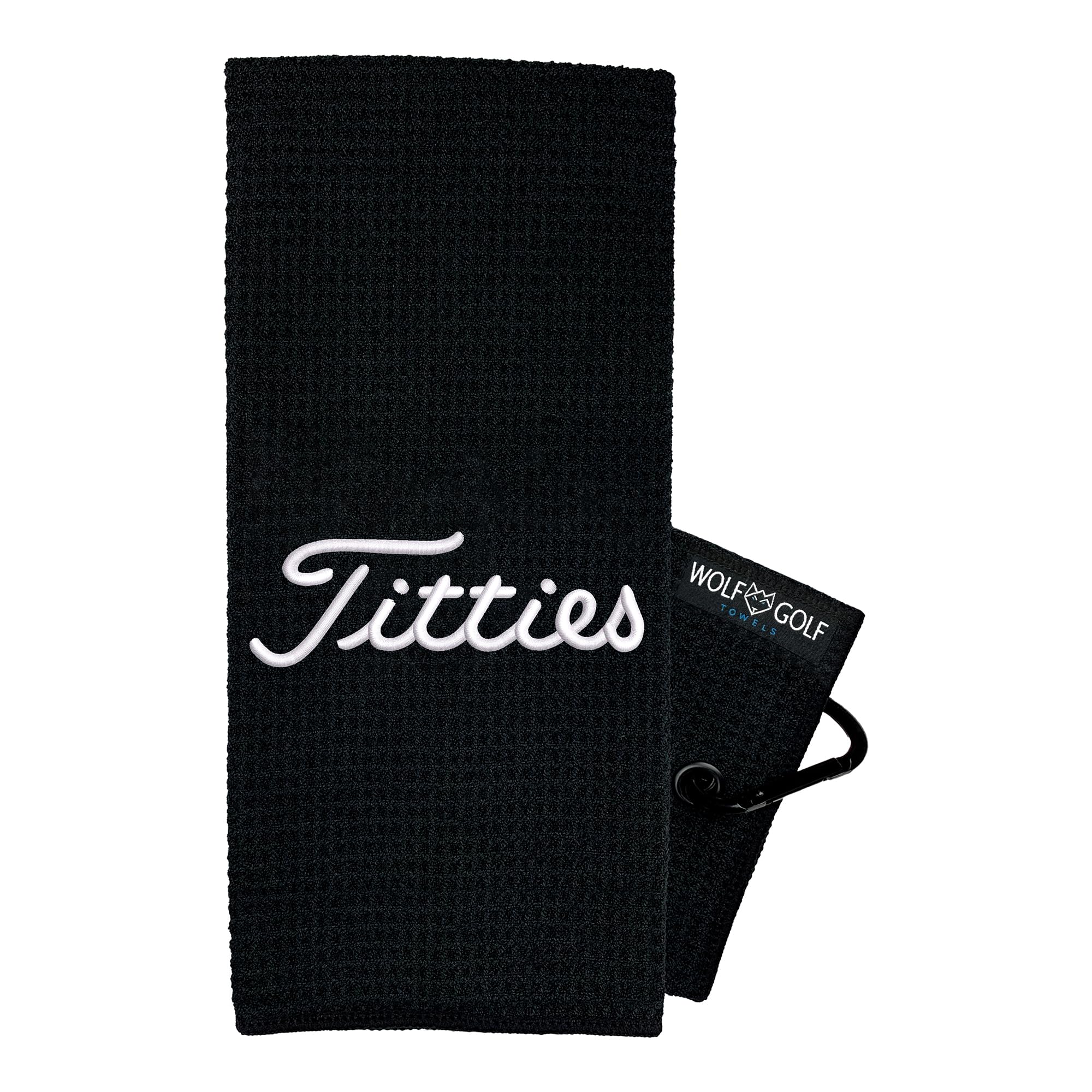 Funny Embroidered Wolf Golf Towel - Premium Golf Accessories for Men - Unique Golf Gifts for Him - Perfect for Golf Courses, Driving Ranges & Clubhouse Use