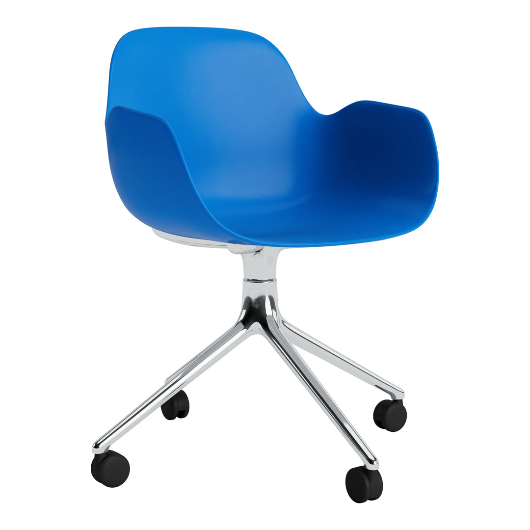 Modern Form Armchair with 4-Wheel Swivel Base - Ergonomic Office Chair for Home & Workspace - Perfect for Desks, Living Rooms, and Study Areas