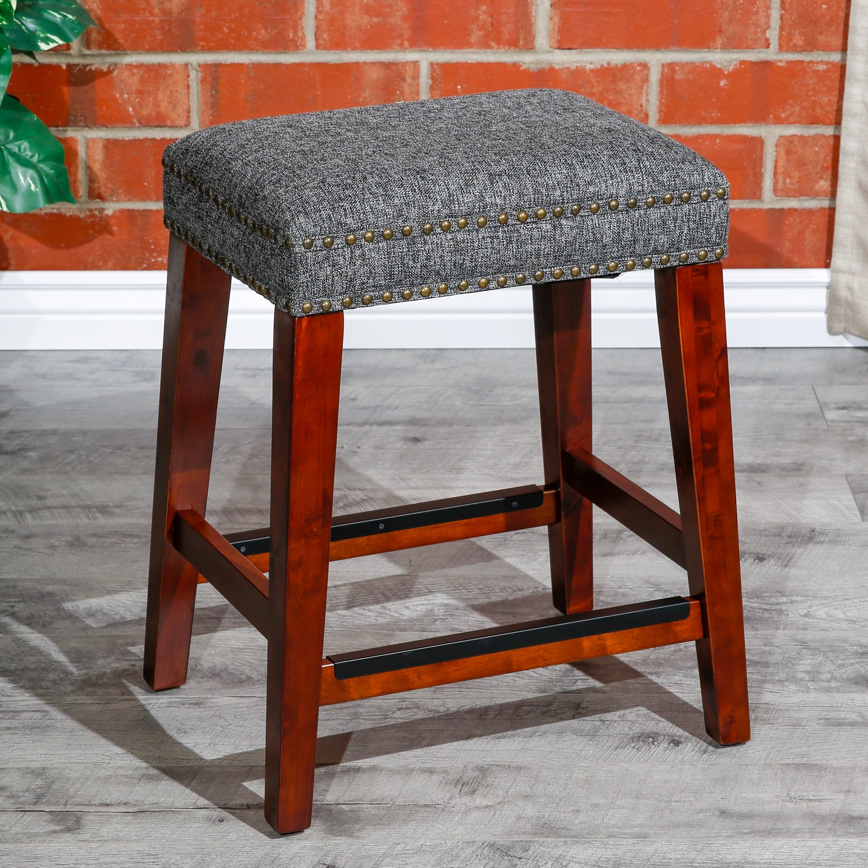 24 Inch Backless Counter Stool - Modern Kitchen Bar Stools for Breakfast Nook, Dining Island & Home Decor - Adjustable Height & Comfortable Seat