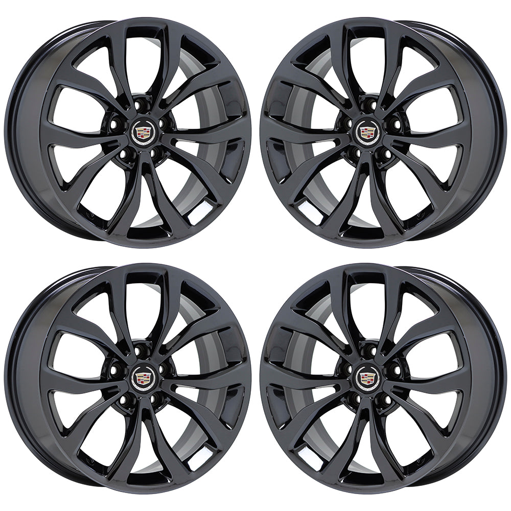 18x8 18x9 Cadillac ATS Coupe Black Chrome Wheels - Factory OEM 4704 4706 Replacement Rims for Enhanced Style & Performance - Perfect for Street Racing & Custom Car Upgrades