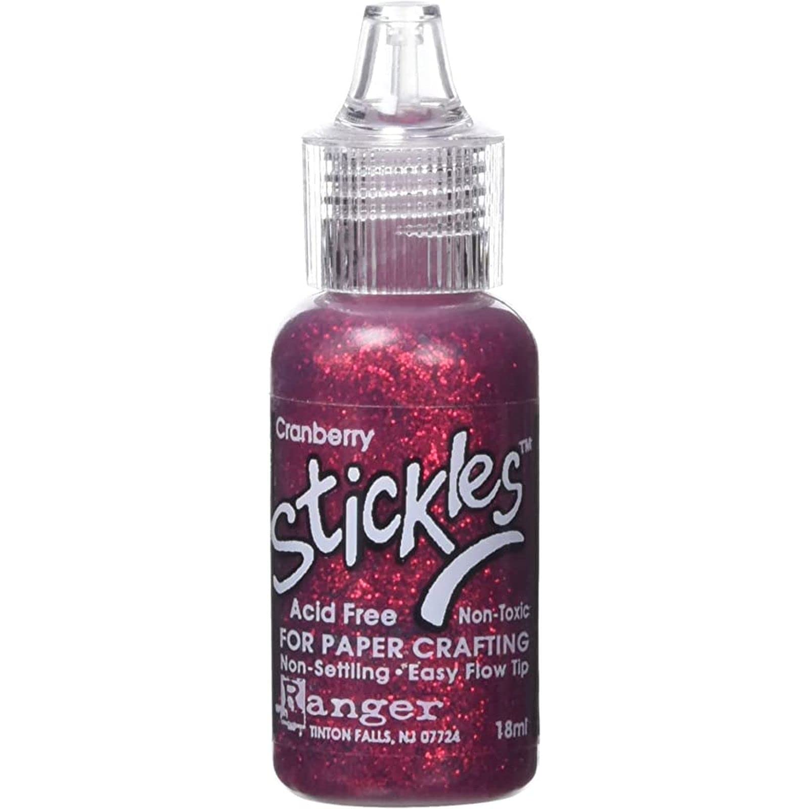 Cranberry Stickles Glitter Glue 0.5 oz - Red Glitter Craft Glue for Scrapbooking, DIY Cards, and Holiday Decorations