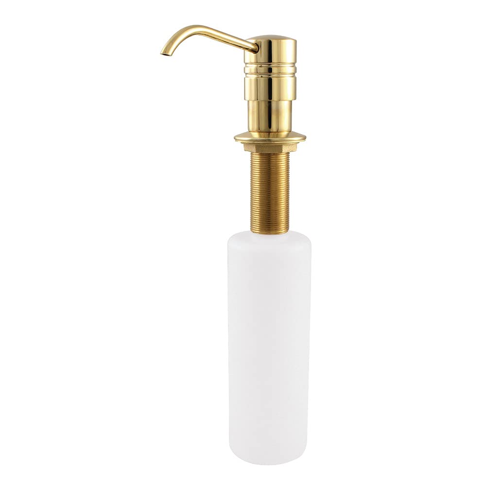 Kingston Brass SD2612 Milano Polished Brass Soap Dispenser - Elegant Bathroom & Kitchen Accessory for Modern Homes