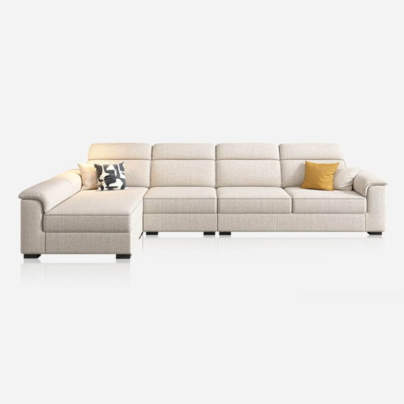 L-Shaped & Straight Sofa Chaise Couch with Concealed Support & Pine Wood Frame - Perfect for Living Room, Lounge, and Home Theater Seating