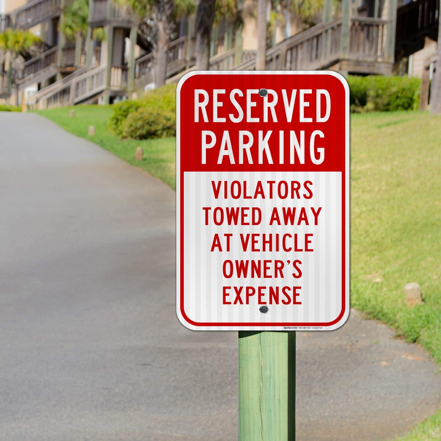12x18 Inches Reserved Parking Sign - Violators Will Be Towed | 3M EGP Reflective .063 Aluminum | Fade Resistant & Easy Mounting | Indoor/Outdoor Use | Made in USA | Perfect for Private Parking Lots, Apartment Complexes & Commercial Properties