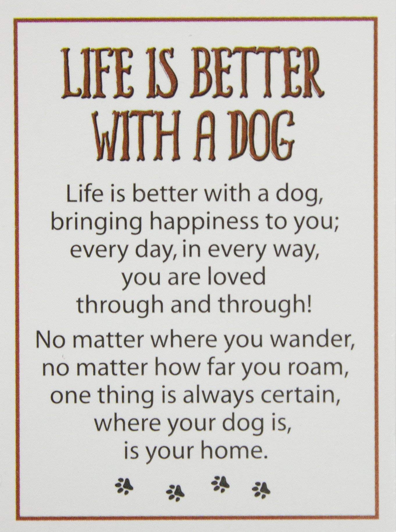 Gnz Dog Lovers Life is Better with A Dog Pocket Charm with Story Card - Perfect Gift for Crazy Dog Lady - Ideal for Keychains, Backpacks & Pet Lovers Accessories
