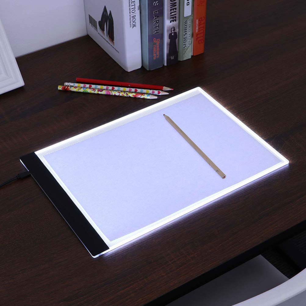Exceart LED Light Drawing Pad for Kids - A4 Thin Copy Board with Bright LED Lamp, Desk ID Holder & Keychain - Digital Projector & Drawing Tablet for Whiteboard - Perfect for Art, Learning & Creative Play at Home or School