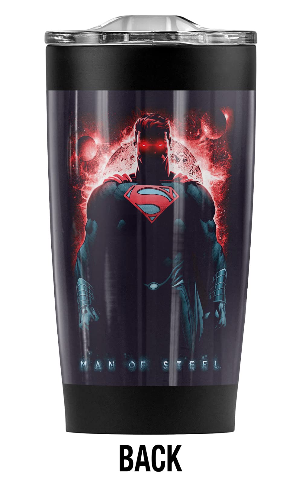 Superman Man of Steel Red Son of Krypton 20 oz Stainless Steel Tumbler - Vacuum Insulated Travel Mug with Leakproof Sliding Lid | Double Wall Insulation for Hot & Cold Drinks | Perfect for Coffee, Tea, Office Commute & Outdoor Adventures