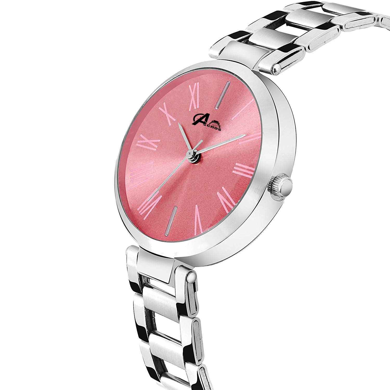 Acnos® Premium Stainless Steel & Titanium Analog Watch with Rose Gold Heart-Shaped Diamond Bracelet - 4 Dial Designs, Pack of 2 - Perfect for Valentine's Day, Anniversary & Special Occasion Gifts